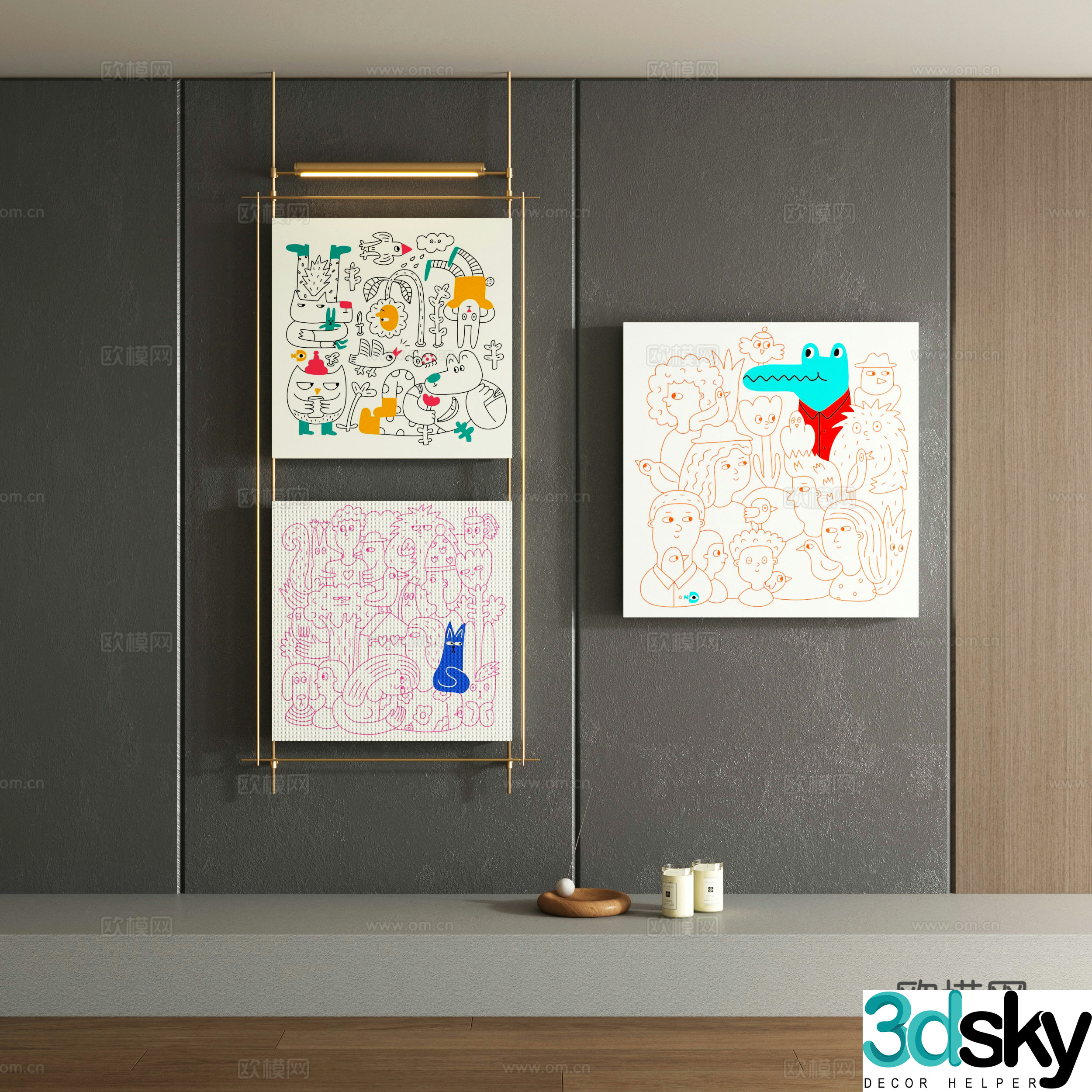 Modern decorative painting 3d model
