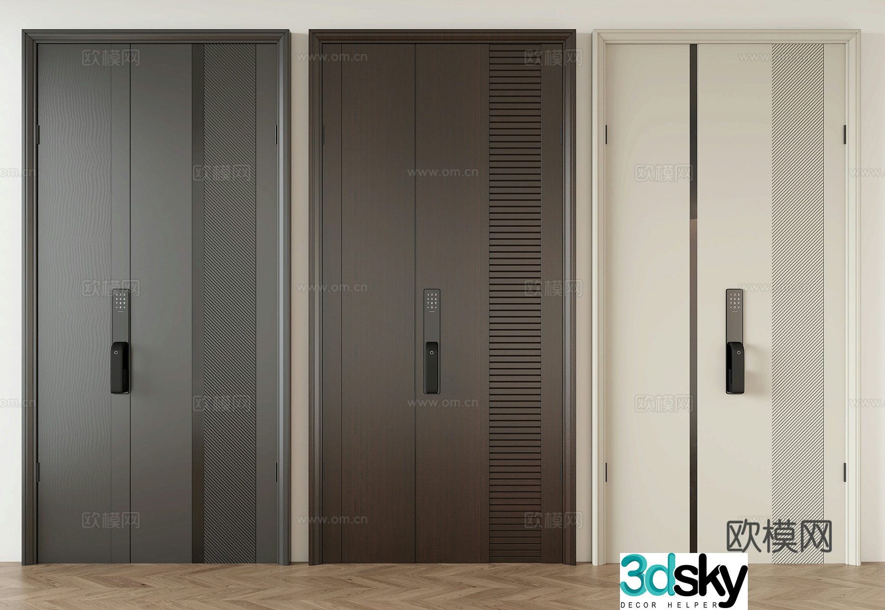Modern entrance door security door 3d model