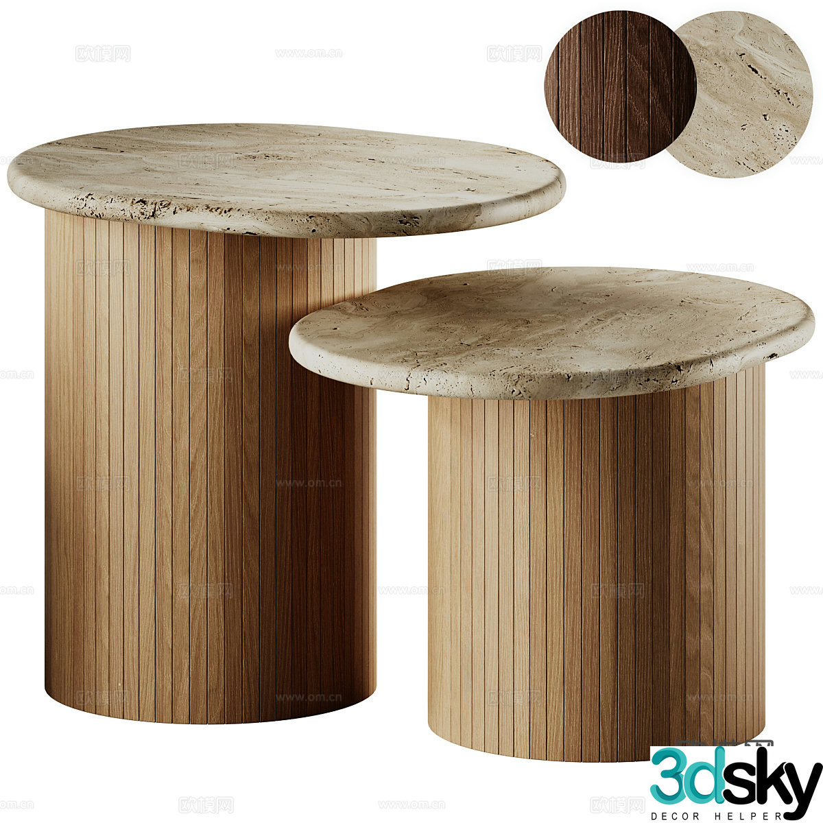 New Chinese style Wasabi Morelato Bitta Coffee Table 3D Model