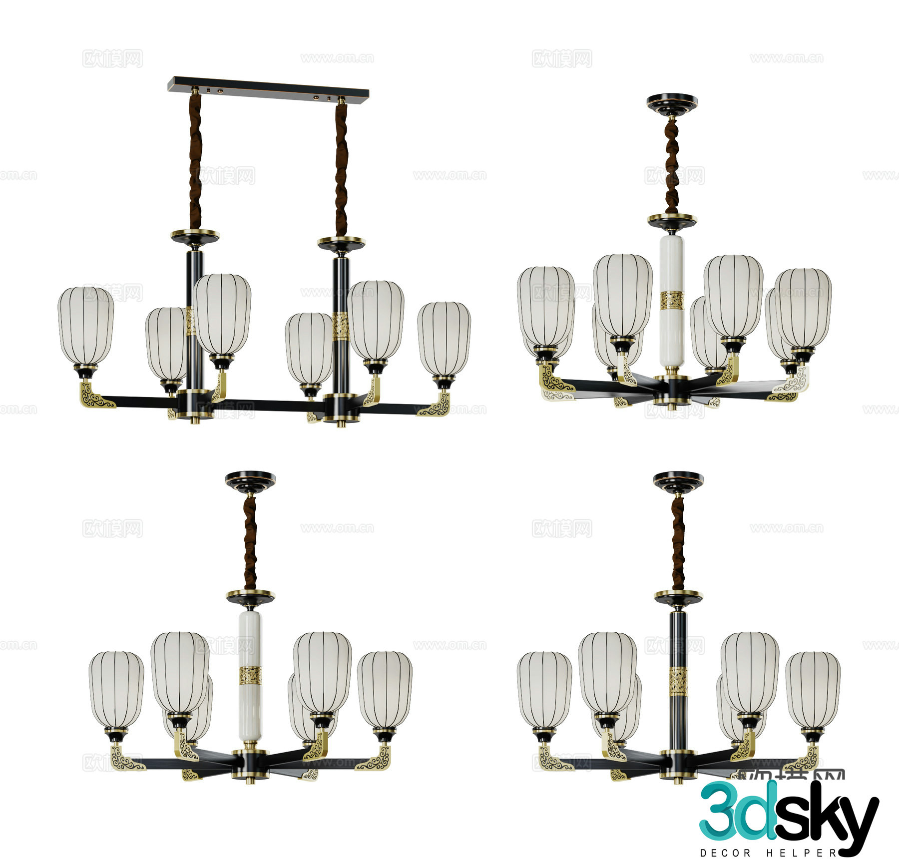 Chinese chandelier 3d model