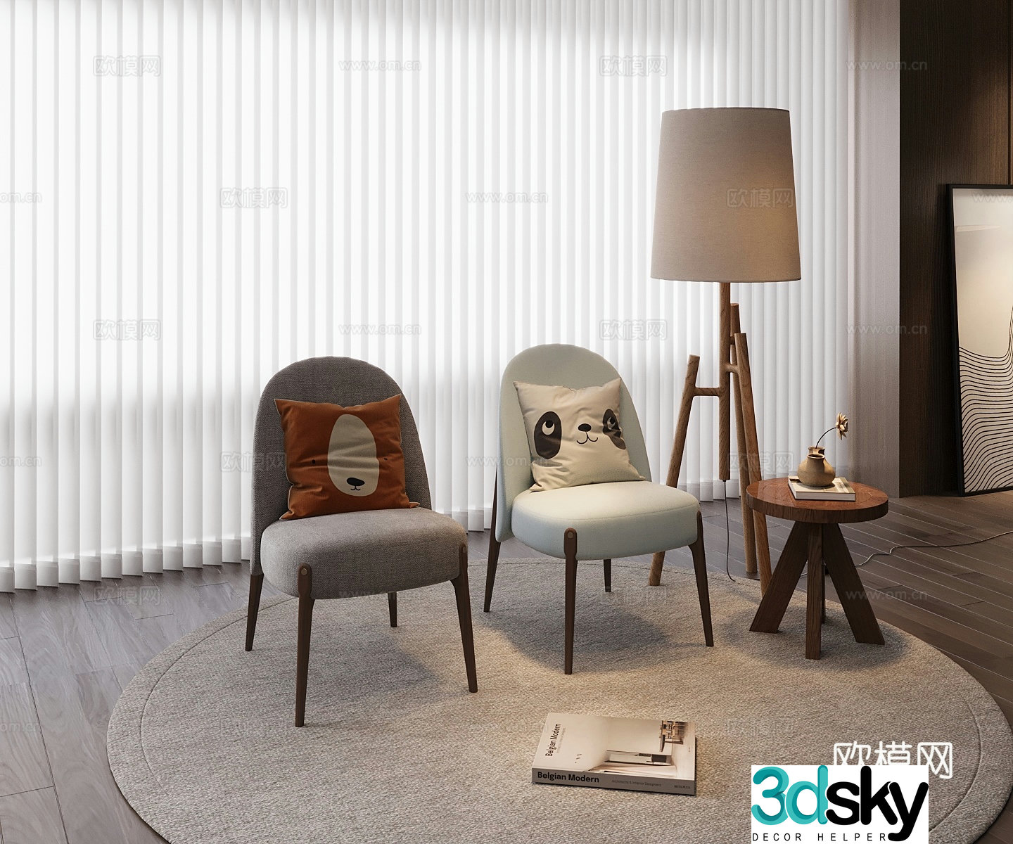 Modern single chair 3d model