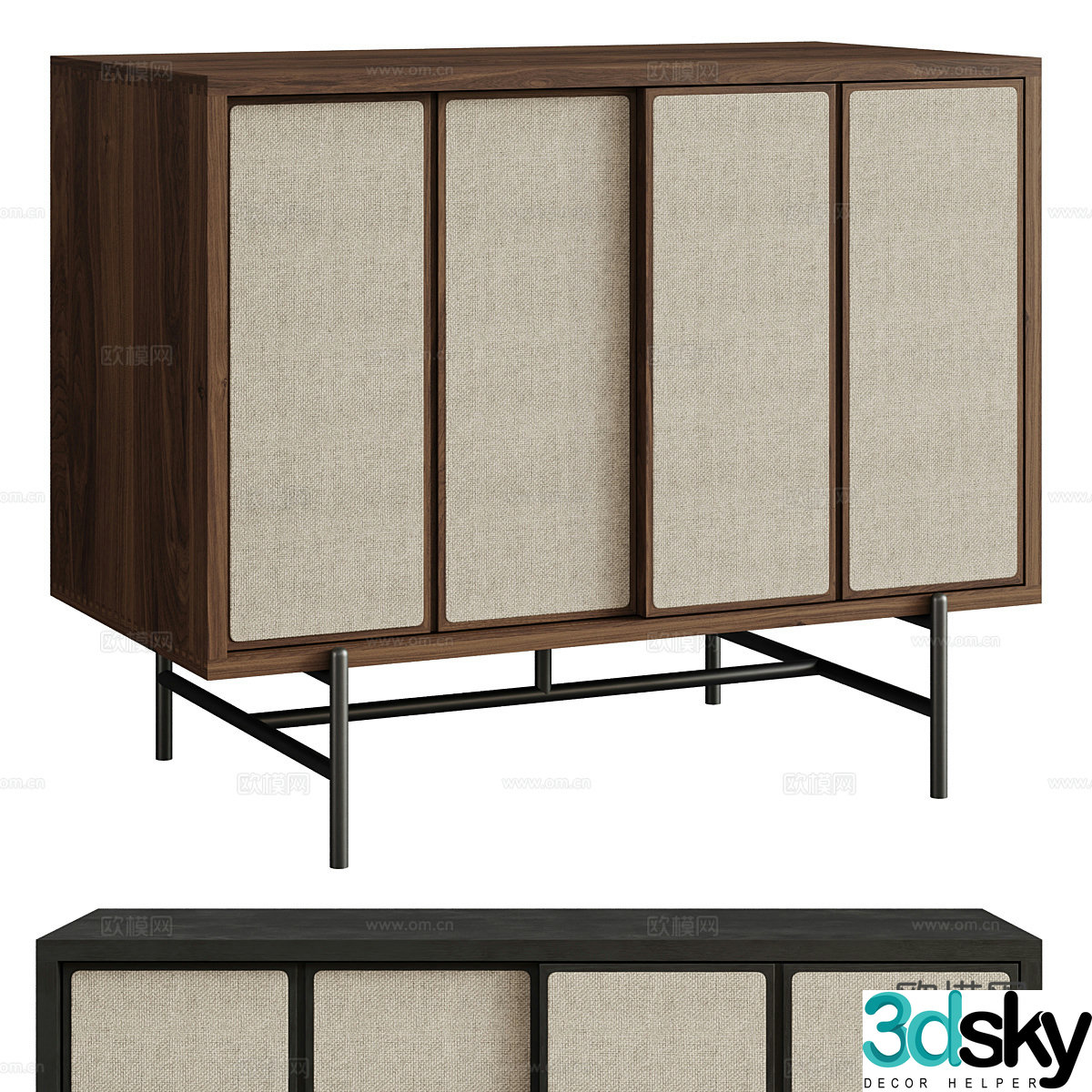 New Chinese style Wasabi HEALS canvas decorative cabinet 3D model