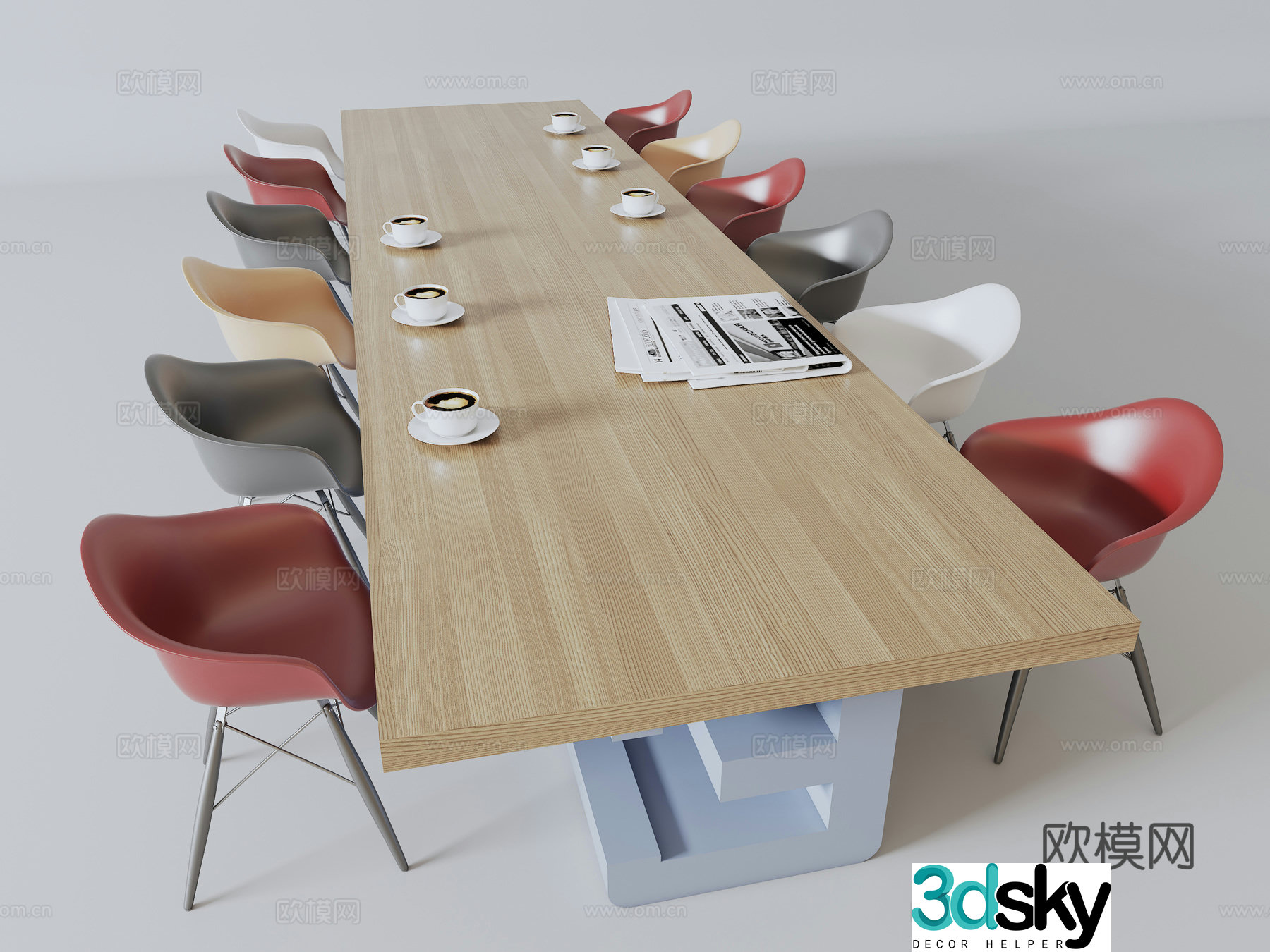 Casual table conference table 3d model