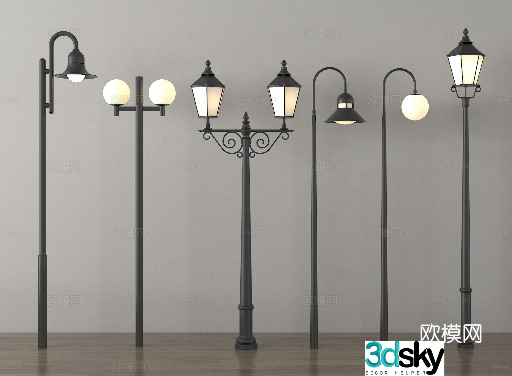 Street lights courtyard street lights landscape street lights outdoor lights 3D model