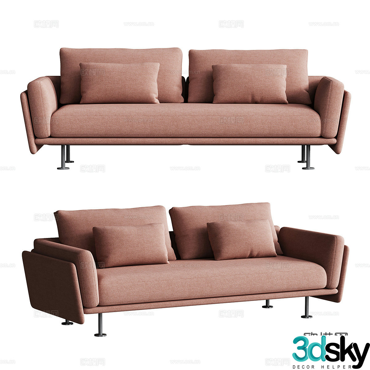 3d model of double sofa