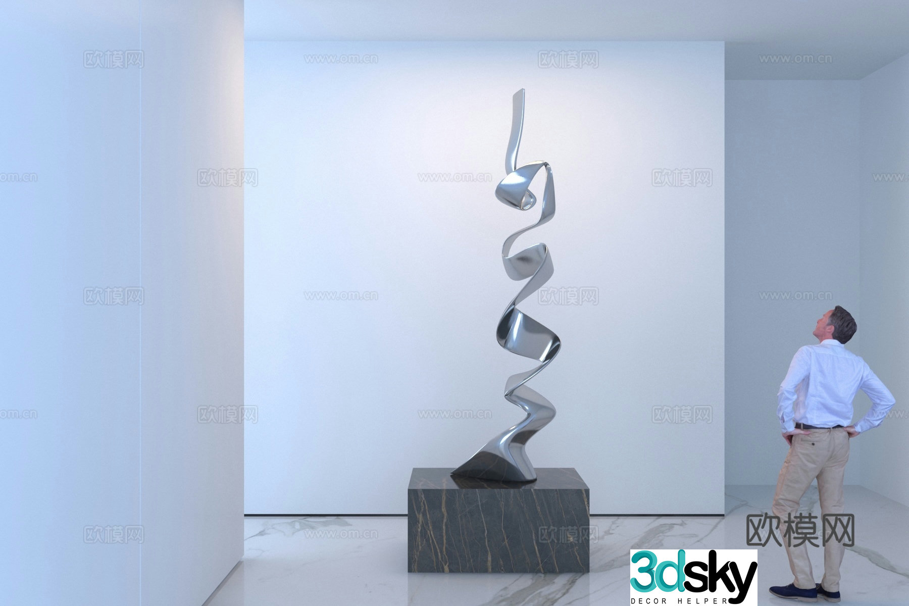 Modern abstract sculpture ornament 3d model