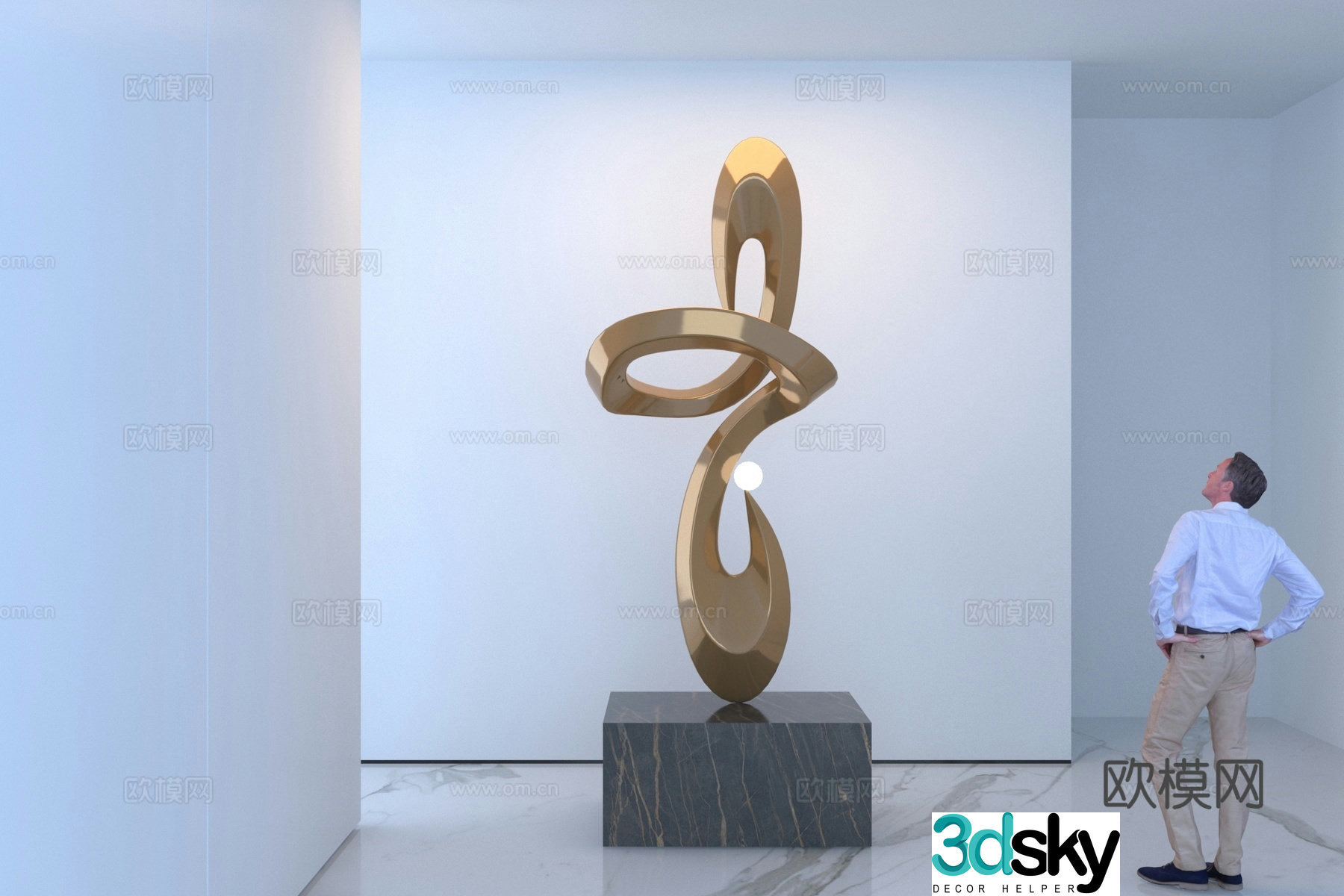Modern abstract sculpture ornament 3d model