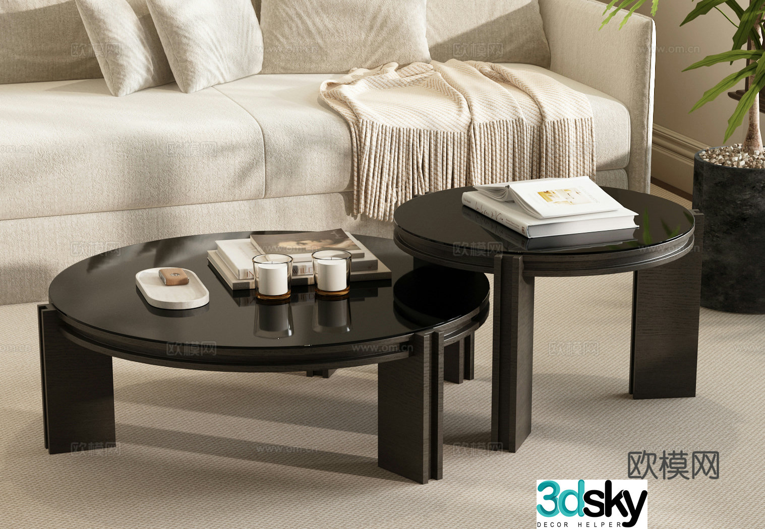 Modern coffee table combination Italian coffee table combination Modern coffee table 3D model
