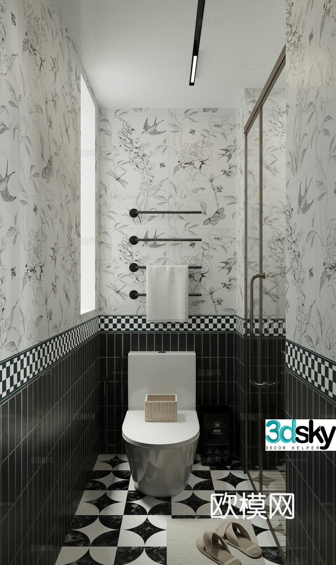 Middle-aged bathroom 3D model