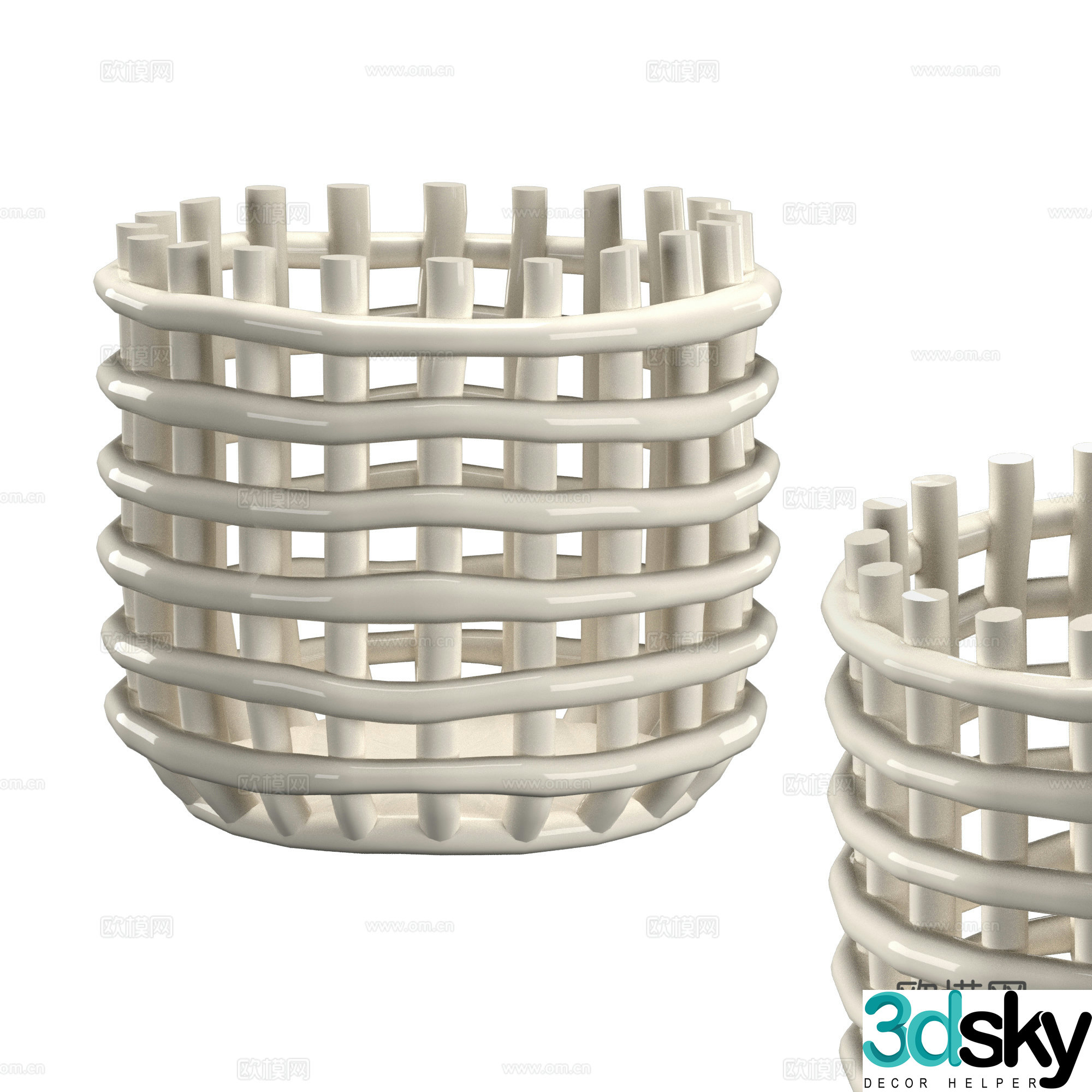 Modern ceramic basket 3d model