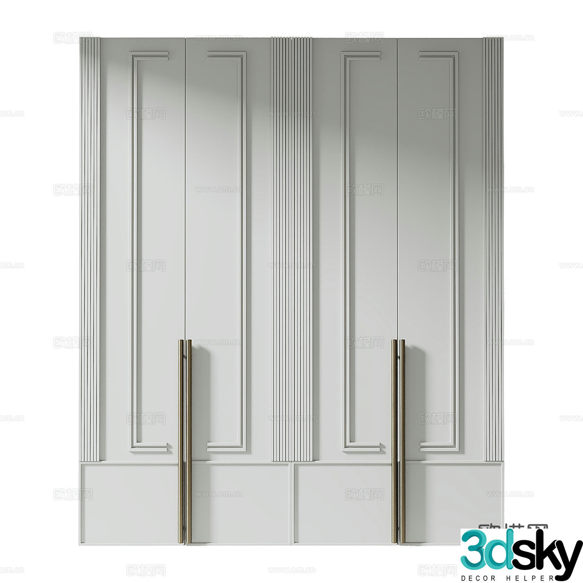 Modern light luxury wardrobe 3d model