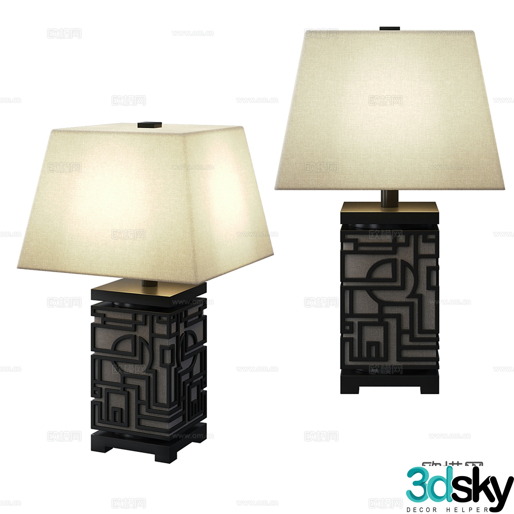 New Chinese desk lamp 3D model