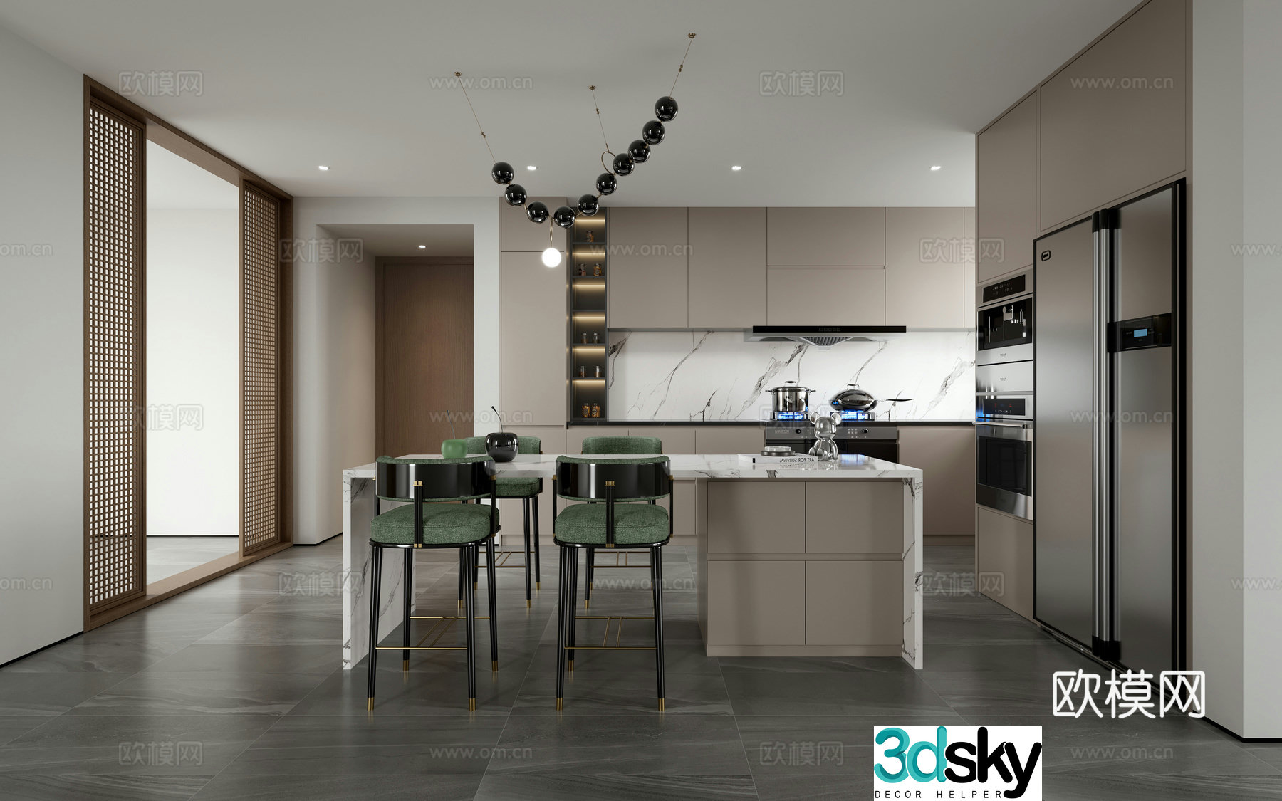 Open kitchen 3d model
