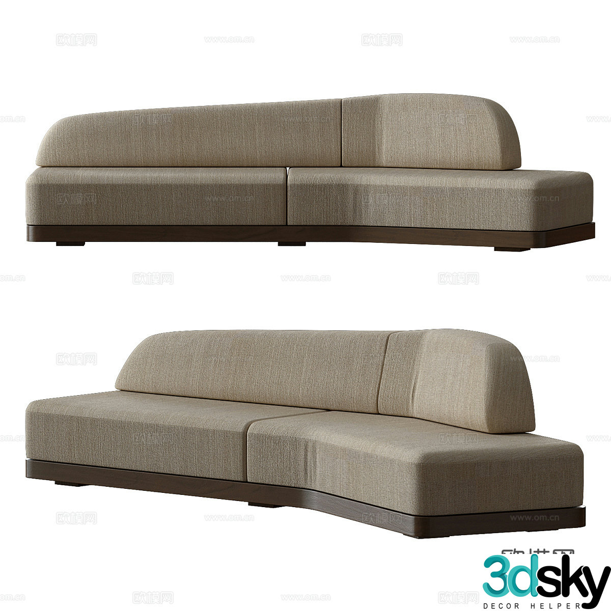 Modern Italian Champel casual sofa 3d model