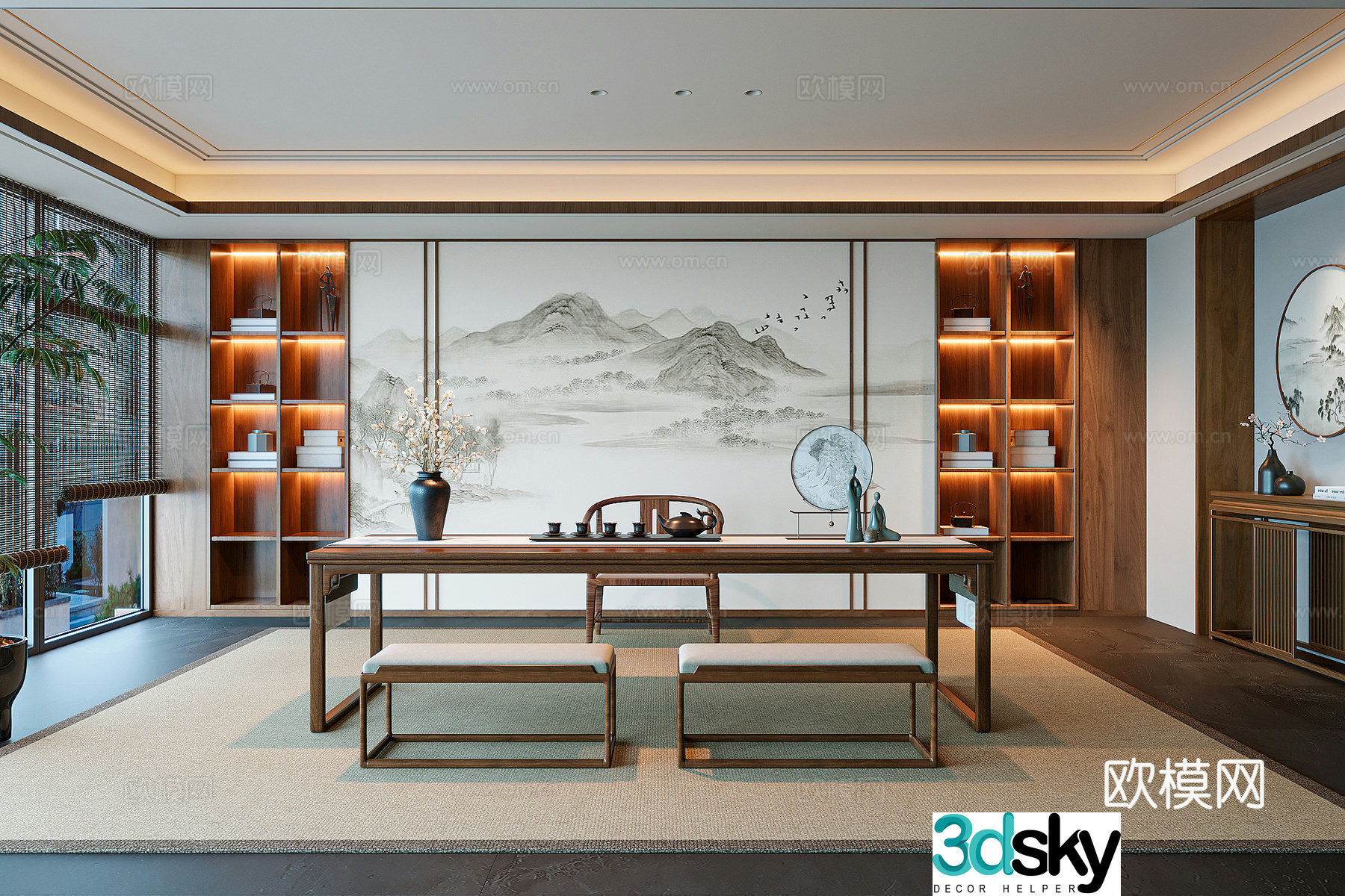 New Chinese tea room 3D model
