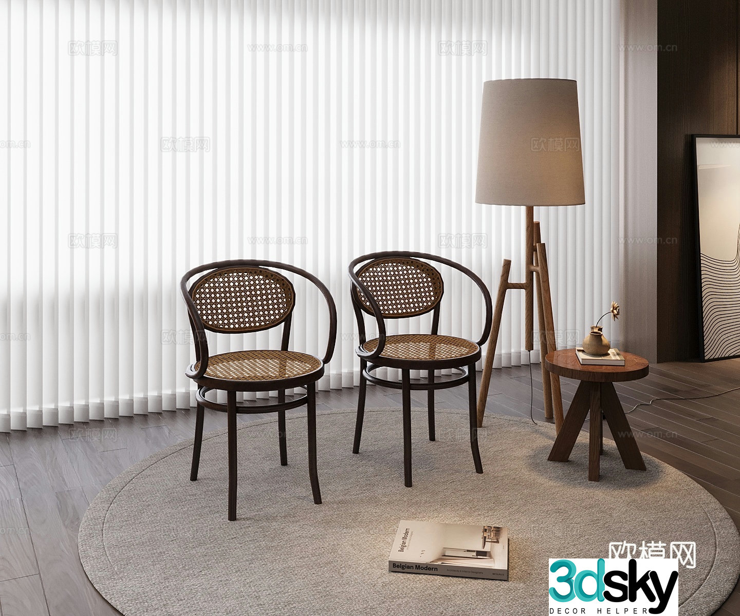 Medium-old single chair 3d model