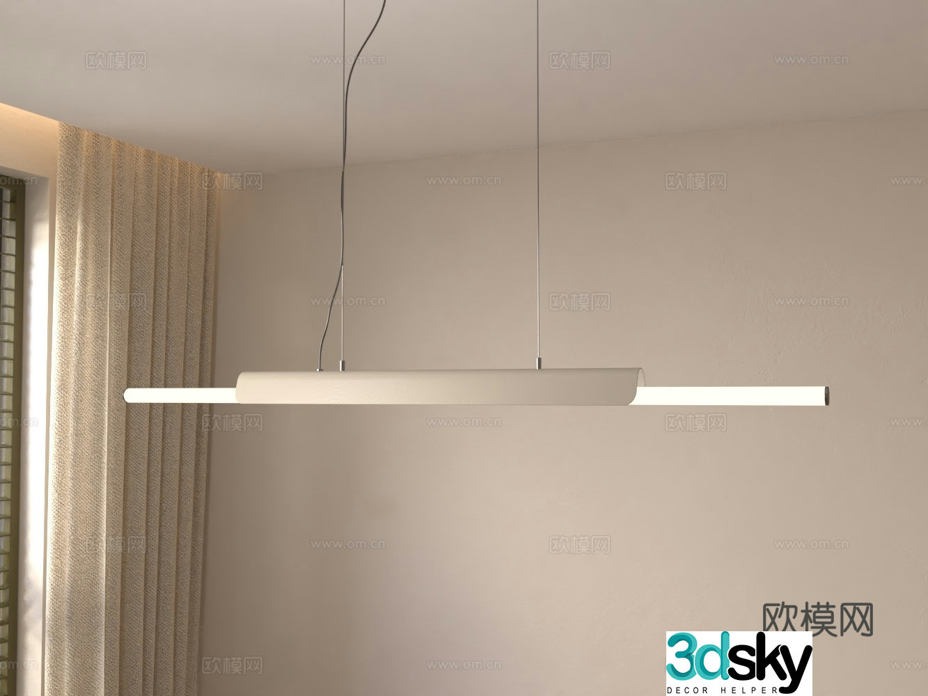 Modern metal lamp style restaurant chandeliers 3d model