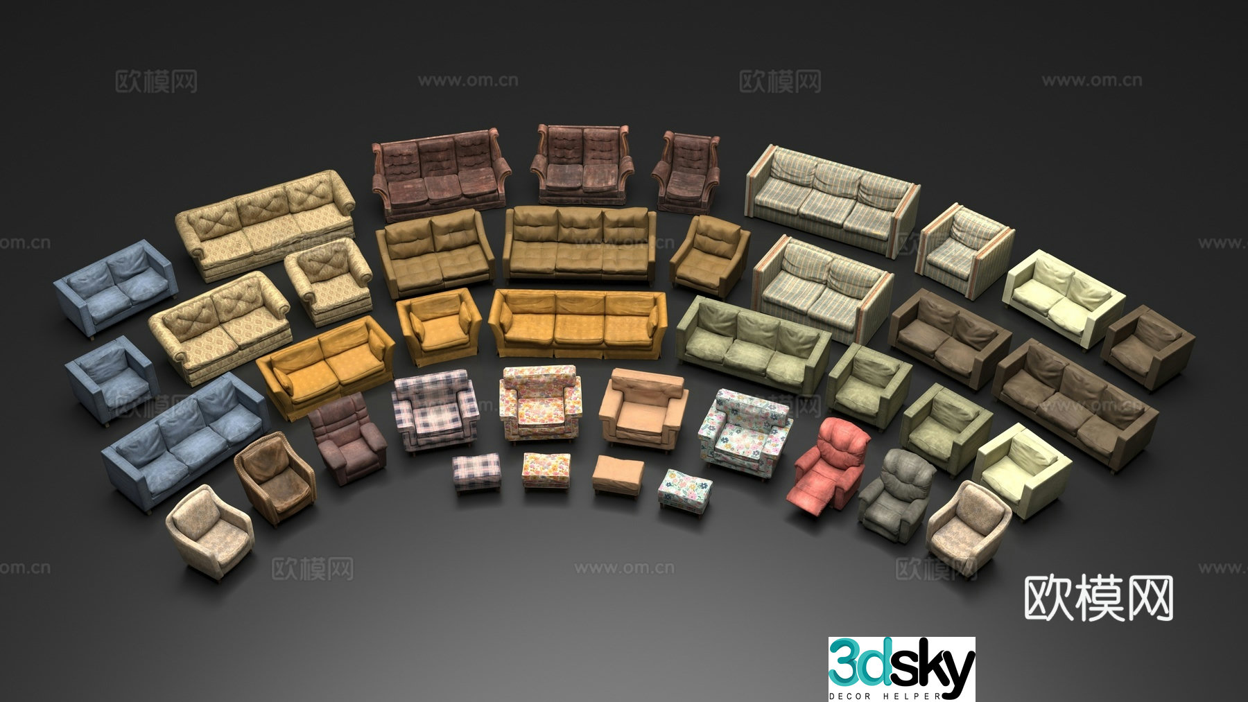 Sofa collection 3d model