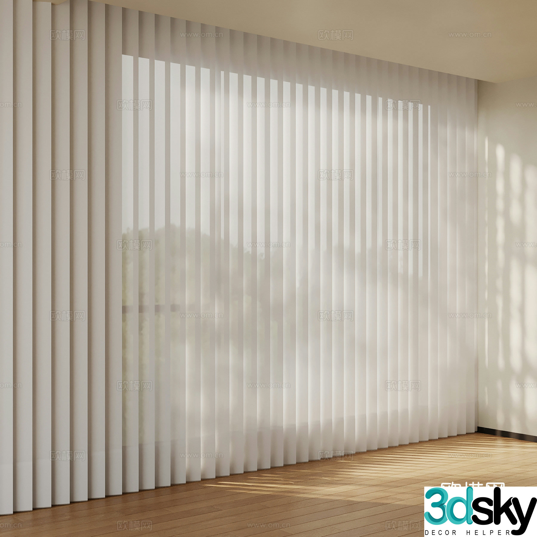Modern minimalist curtains Dream curtains 3d model