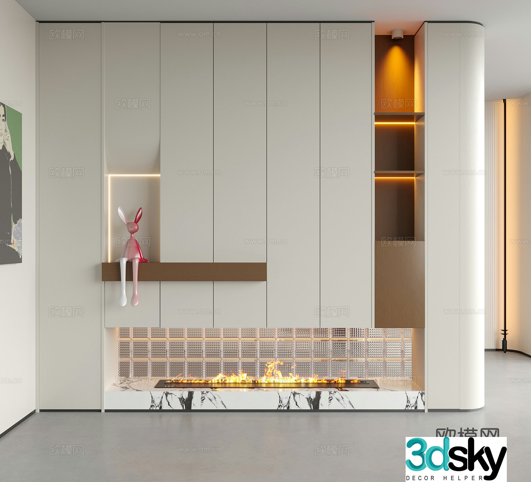 Modern decorative entrance door entrance entrance door door partition 3D model