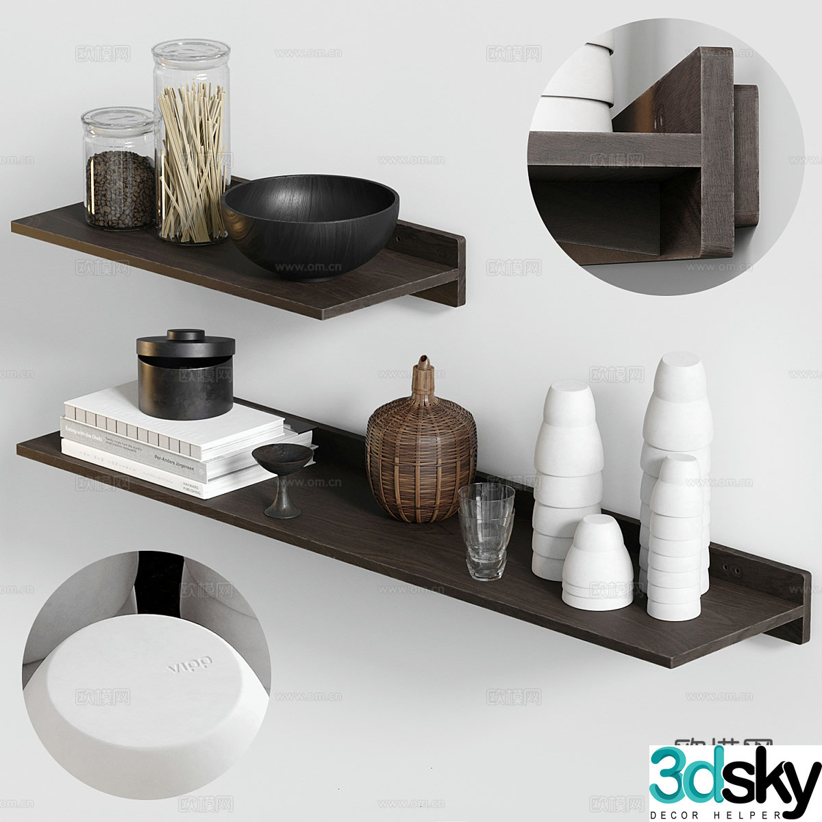 Modern minimalist kitchen appliances 3d model
