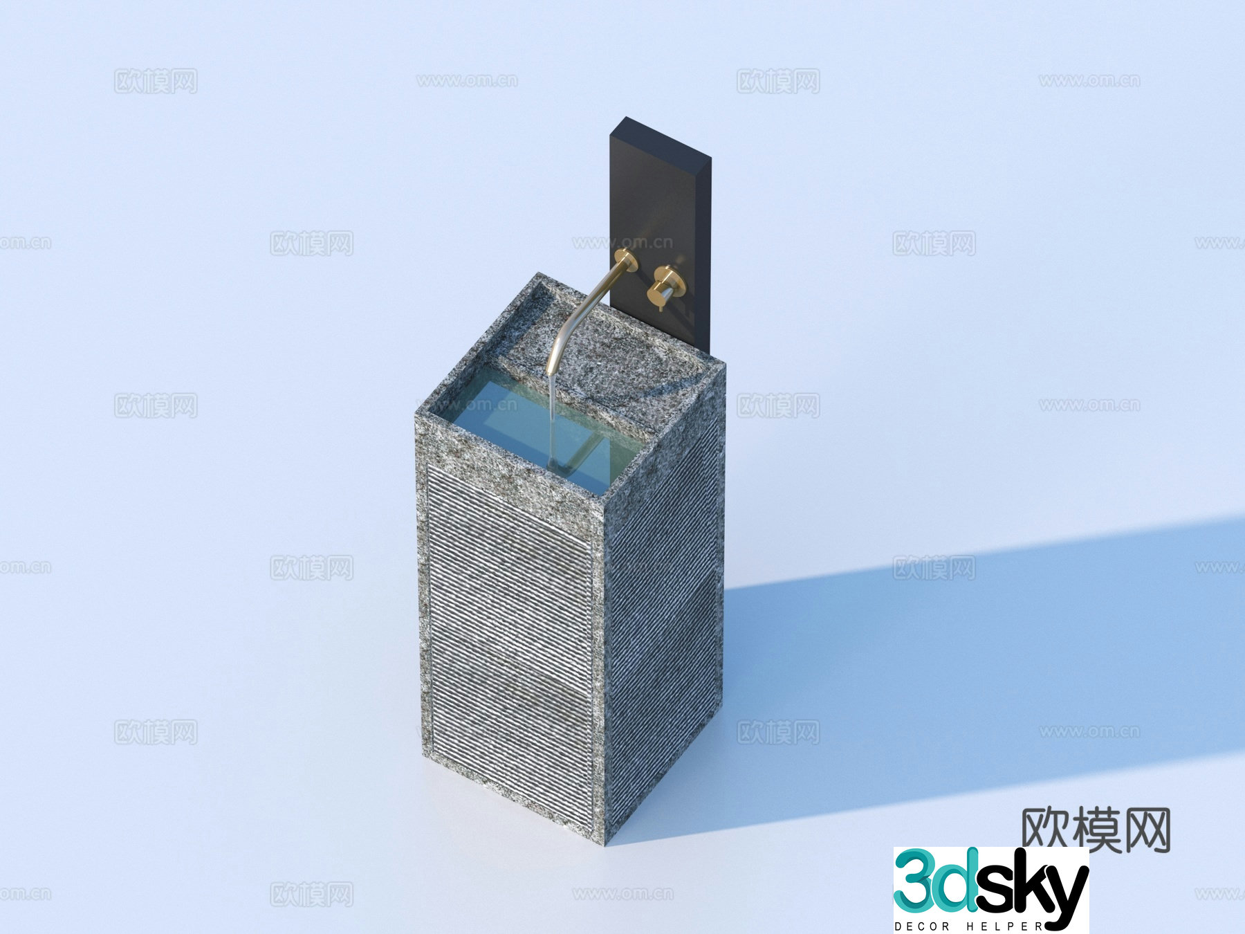 Wash basin washbasin stone trough 3D model