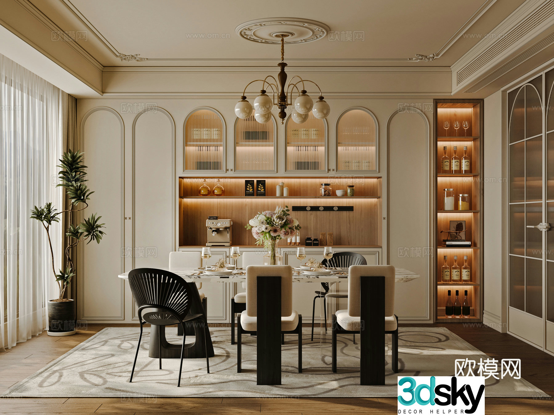 French restaurant 3d model