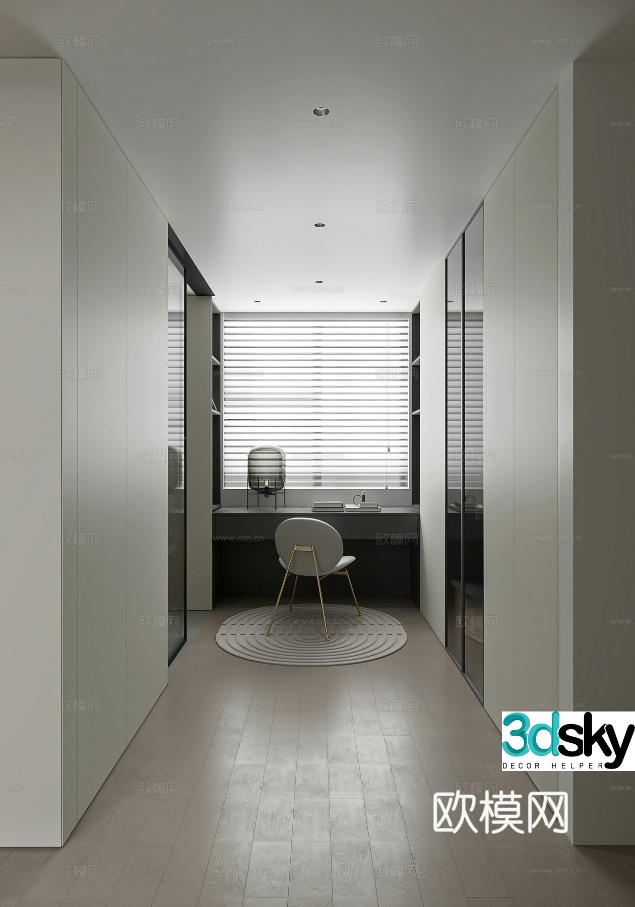 Modern minimalist cloakroom 3d model