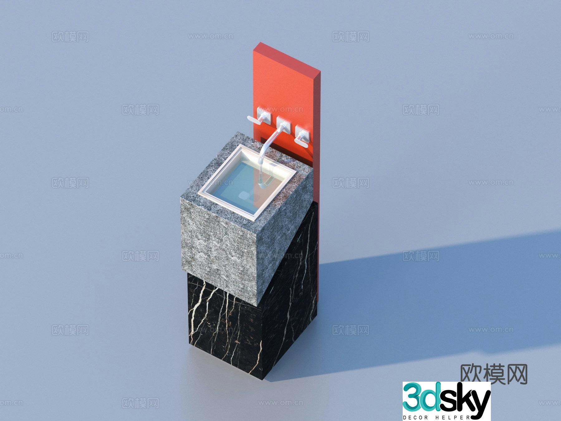 Wash basin washbasin stone trough 3D model