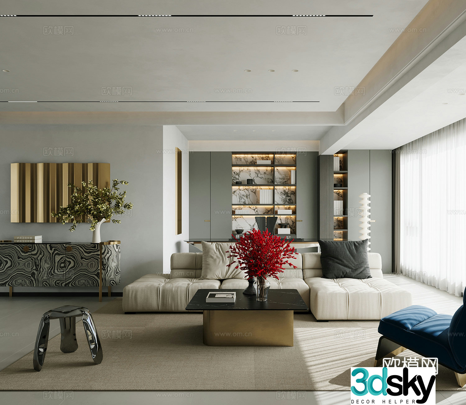 Modern Italian dining room 3d model