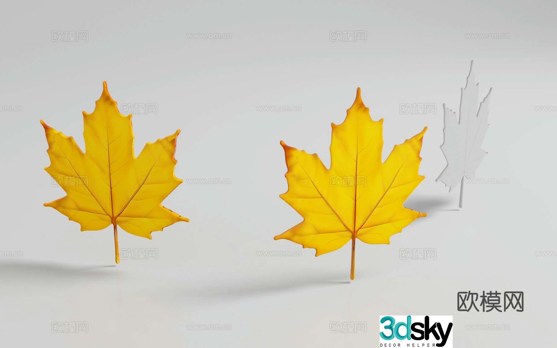 maple leaf bookmark leaves deciduous leaves plants trees specimens decorative atmosphere 3d model