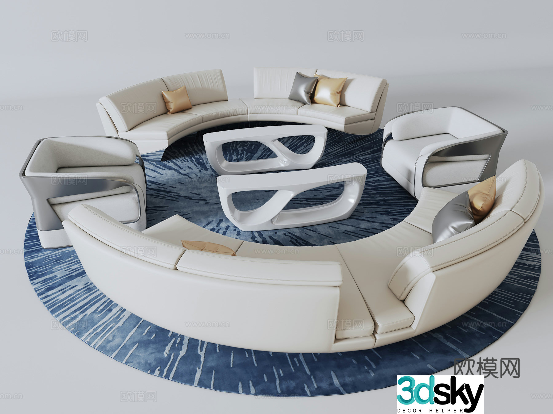 Circular negotiation sofa Circular negotiation sofa 3D model