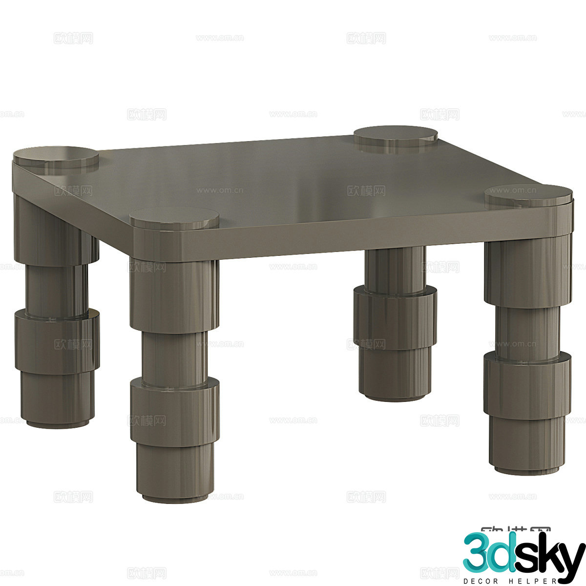 Modern Wasabi Acrylic Coffee Table 3D Model