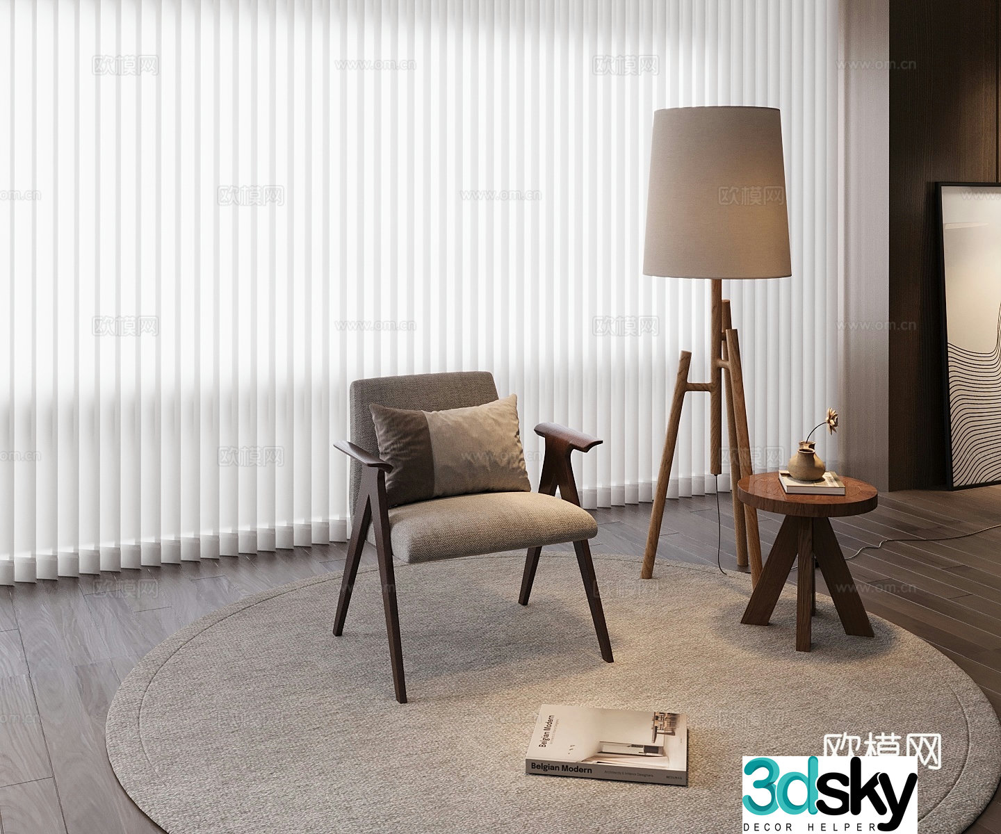 New Chinese single chair 3D model