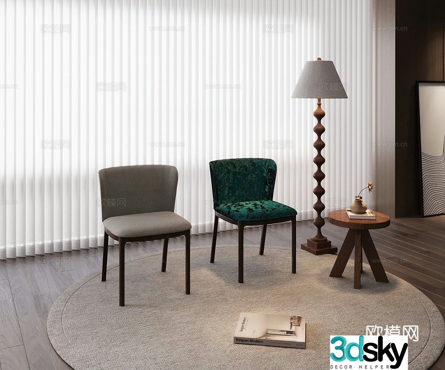 Modern single chair 3d model