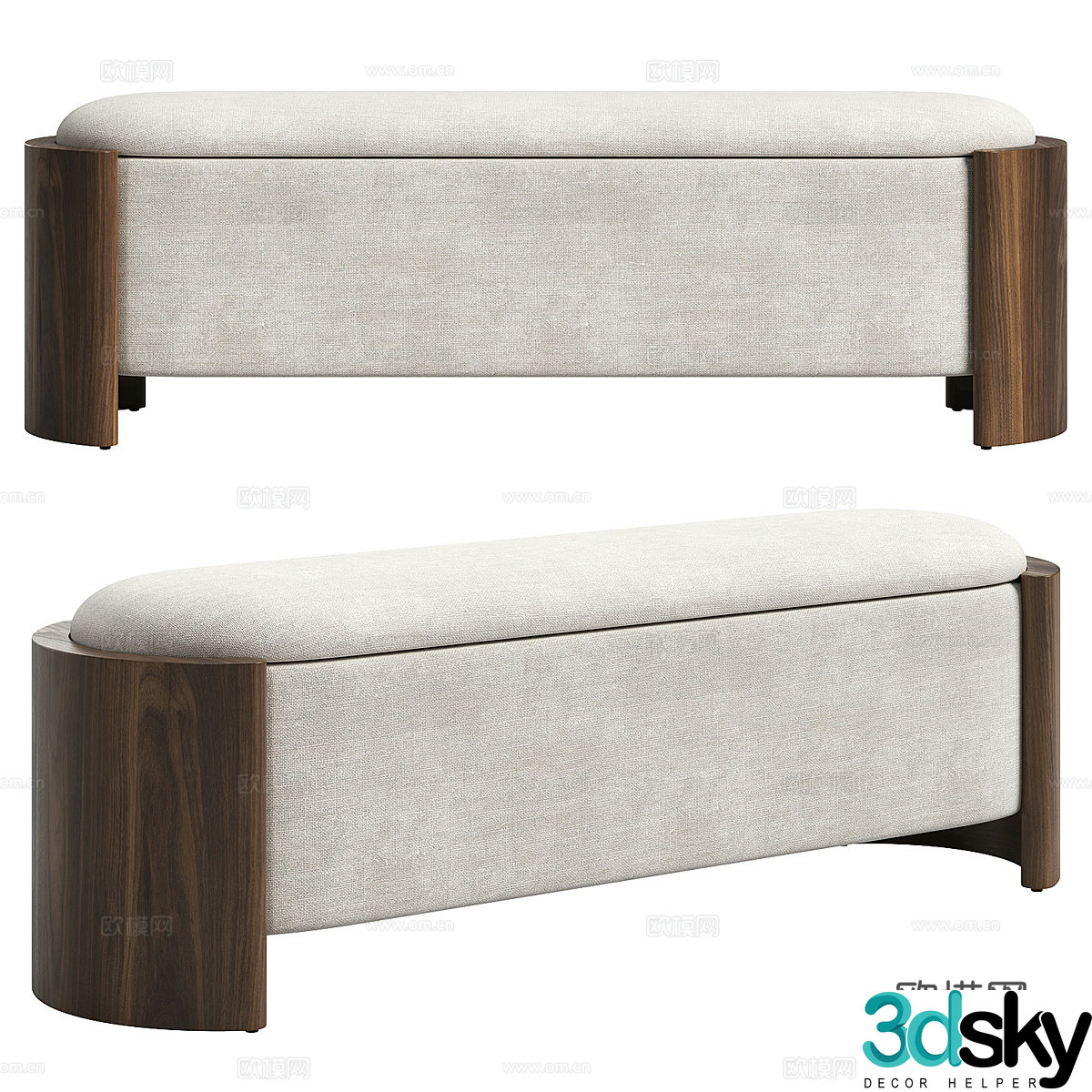 New Chinese bench tail stool shoe change stool 3D model