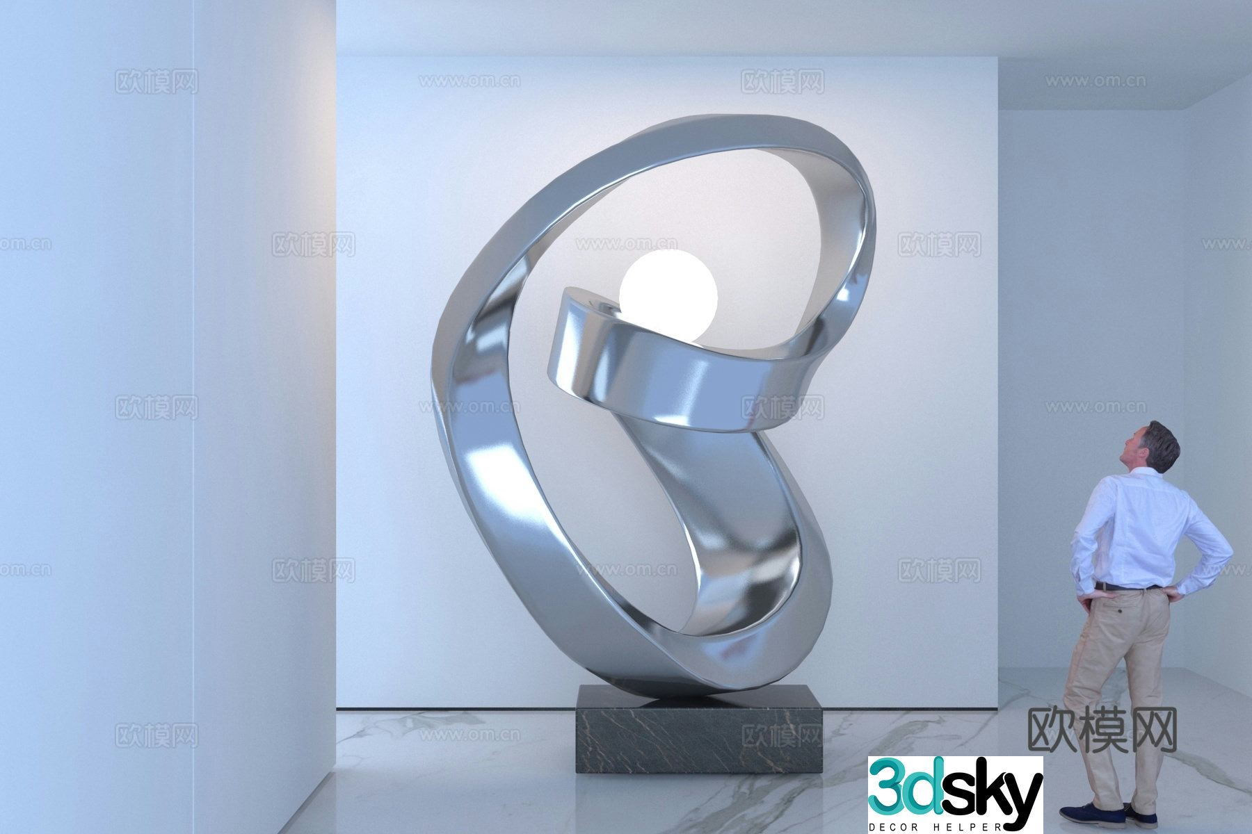Modern abstract sculpture ornament 3d model
