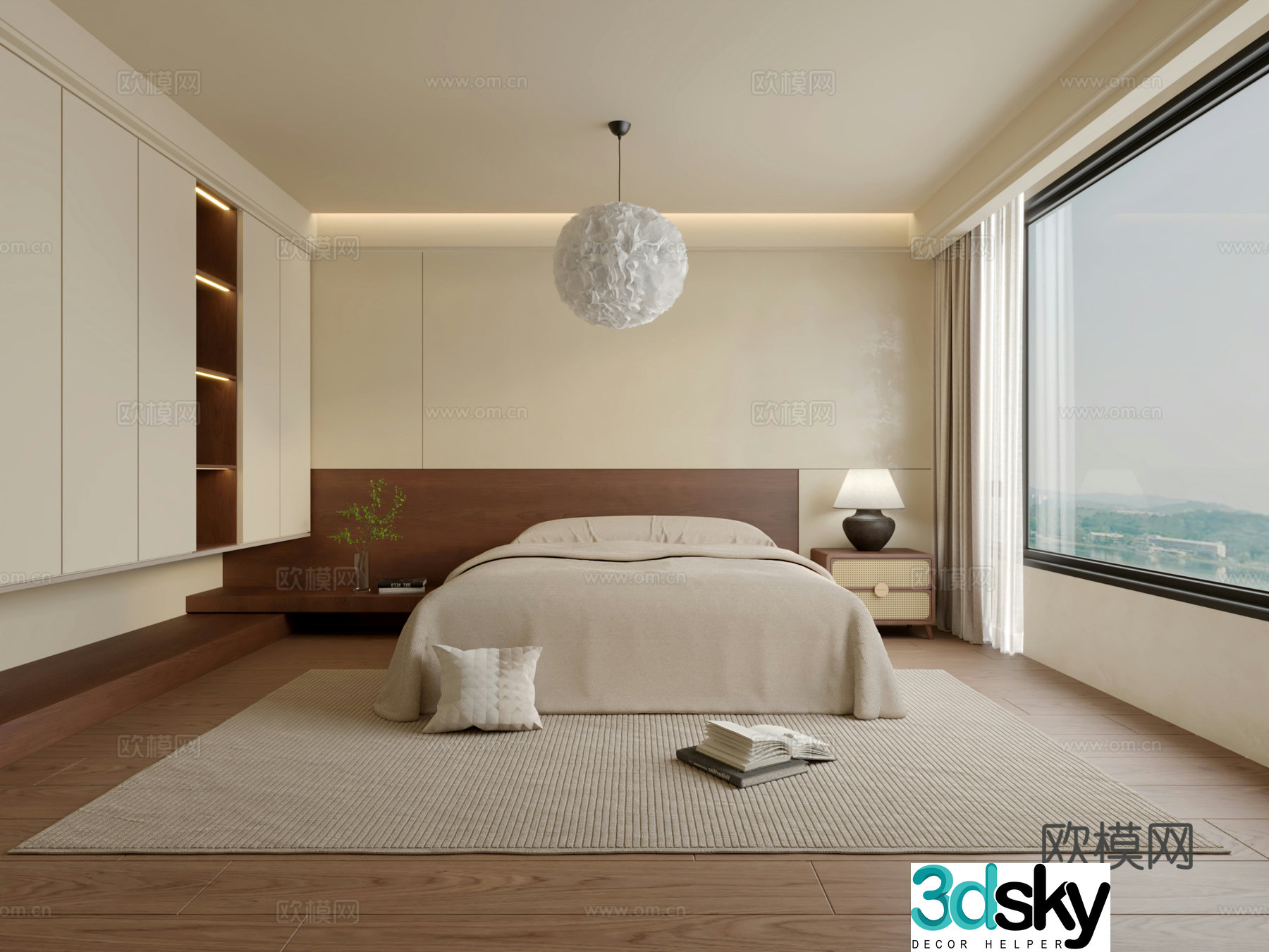 Minimalist medieval bedroom 3D model