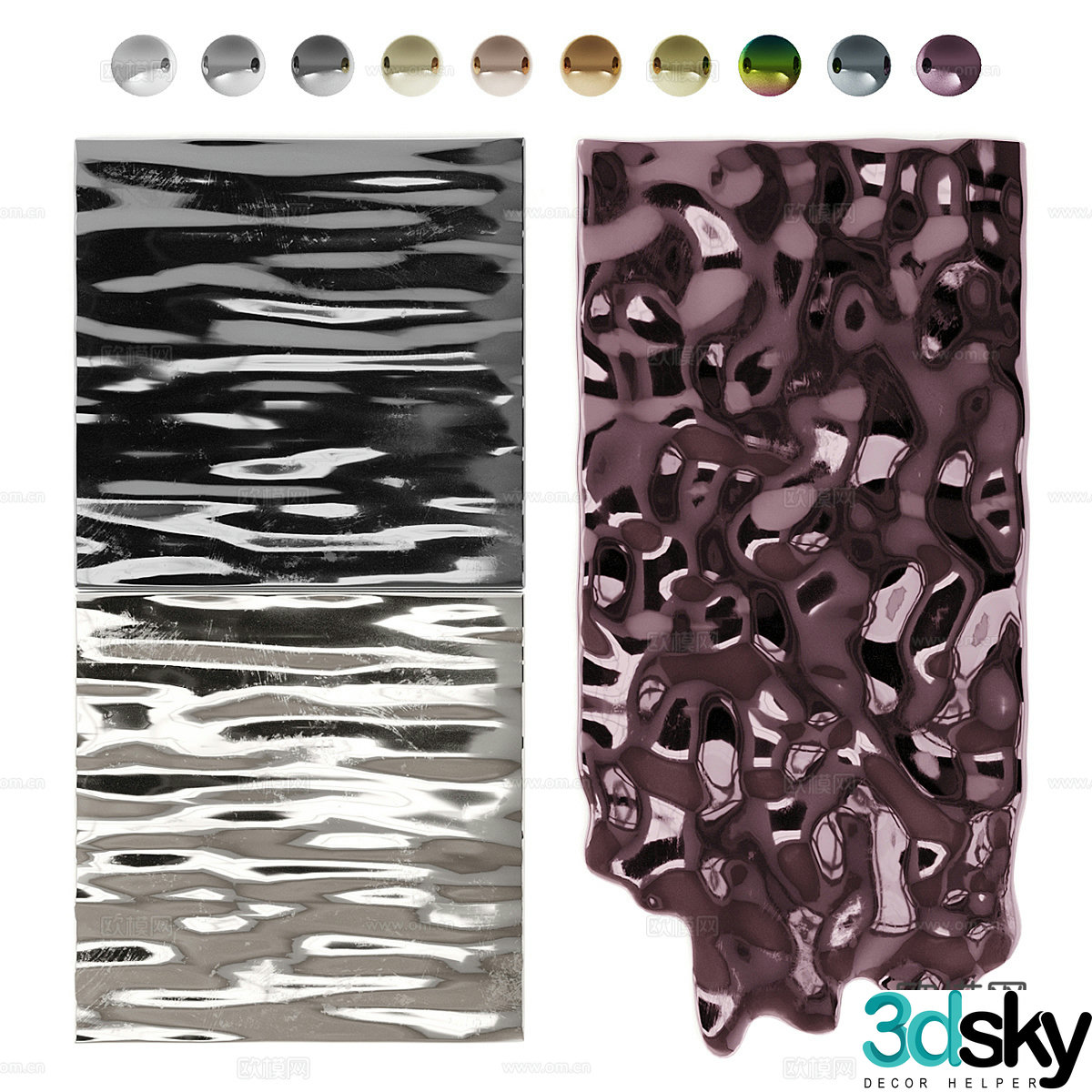 Modern metal plate pendant 3d model