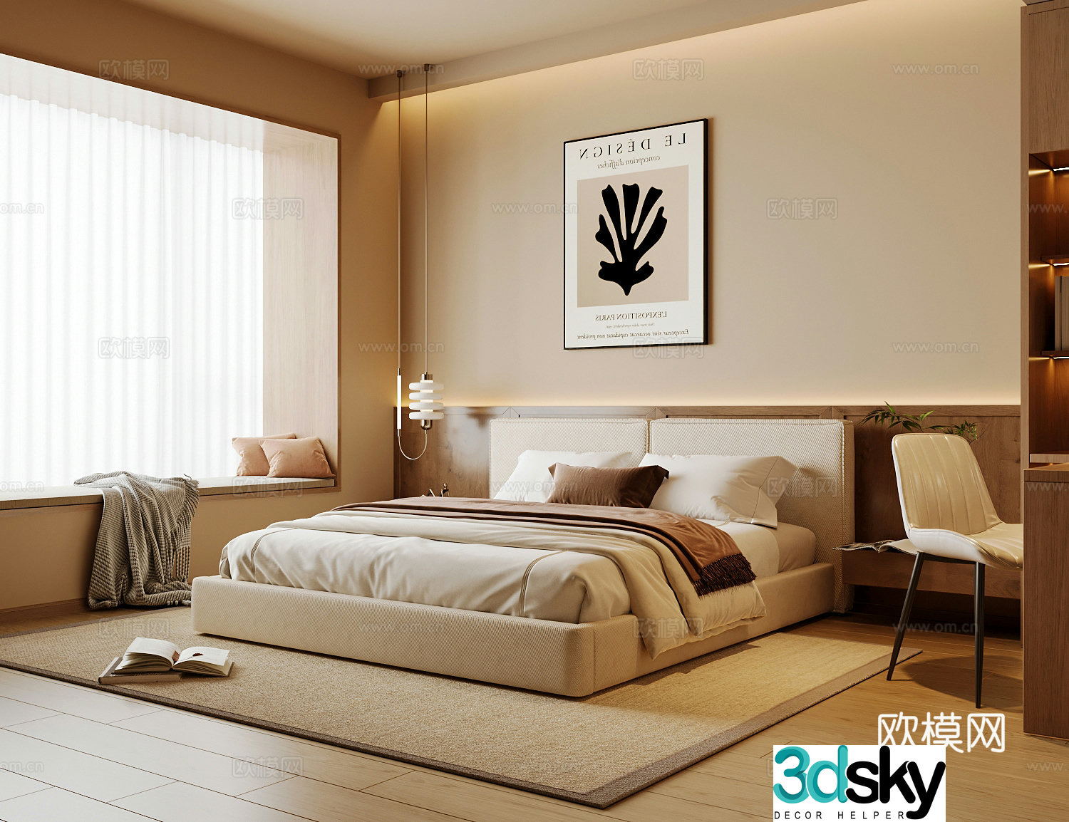 Wasabi Middle Ages Home Bedroom Wasabi Wind Bedroom Secondary Bedroom Master Bedroom Bathroom Window Bedroom 3D Model