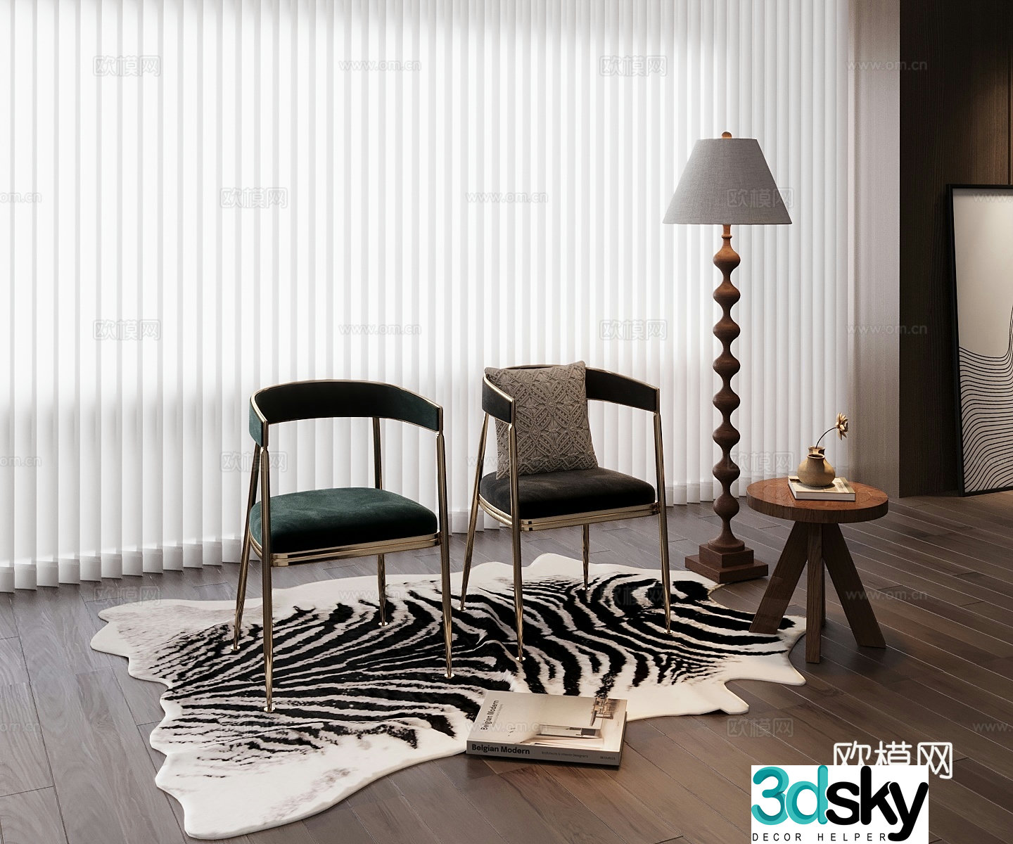 Light luxury single chair 3D model