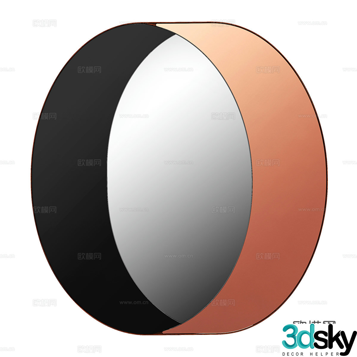 Modern Italian minimalist Bower Studios Ring Mirror Decorative Mirror 3D Model