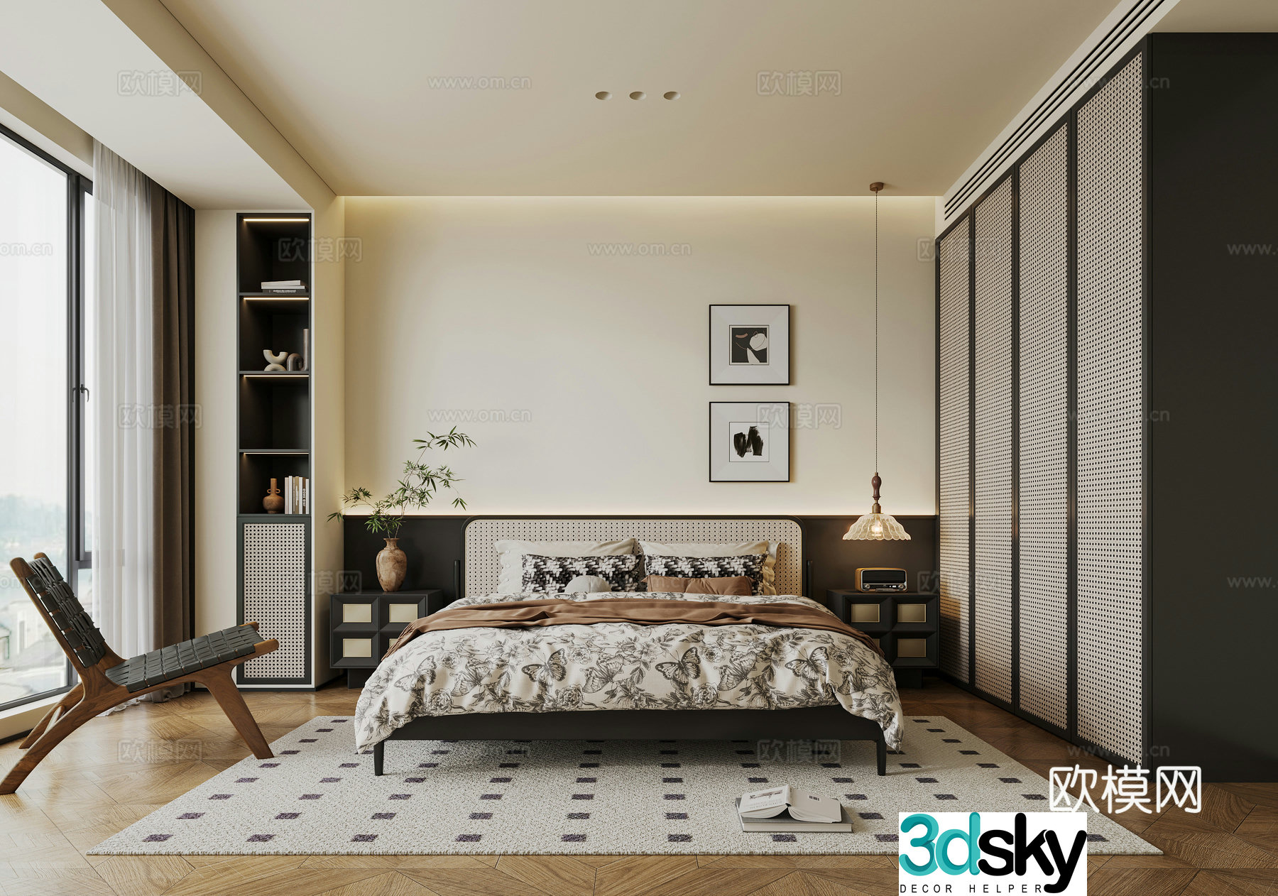 Middle-aged bedroom 3d model