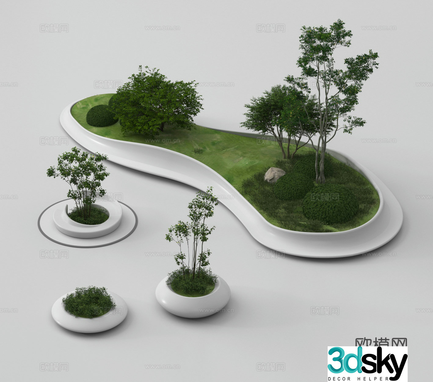 Outdoor chair Park chair Tree pool chair Landscape tree pool Public chair 3d model