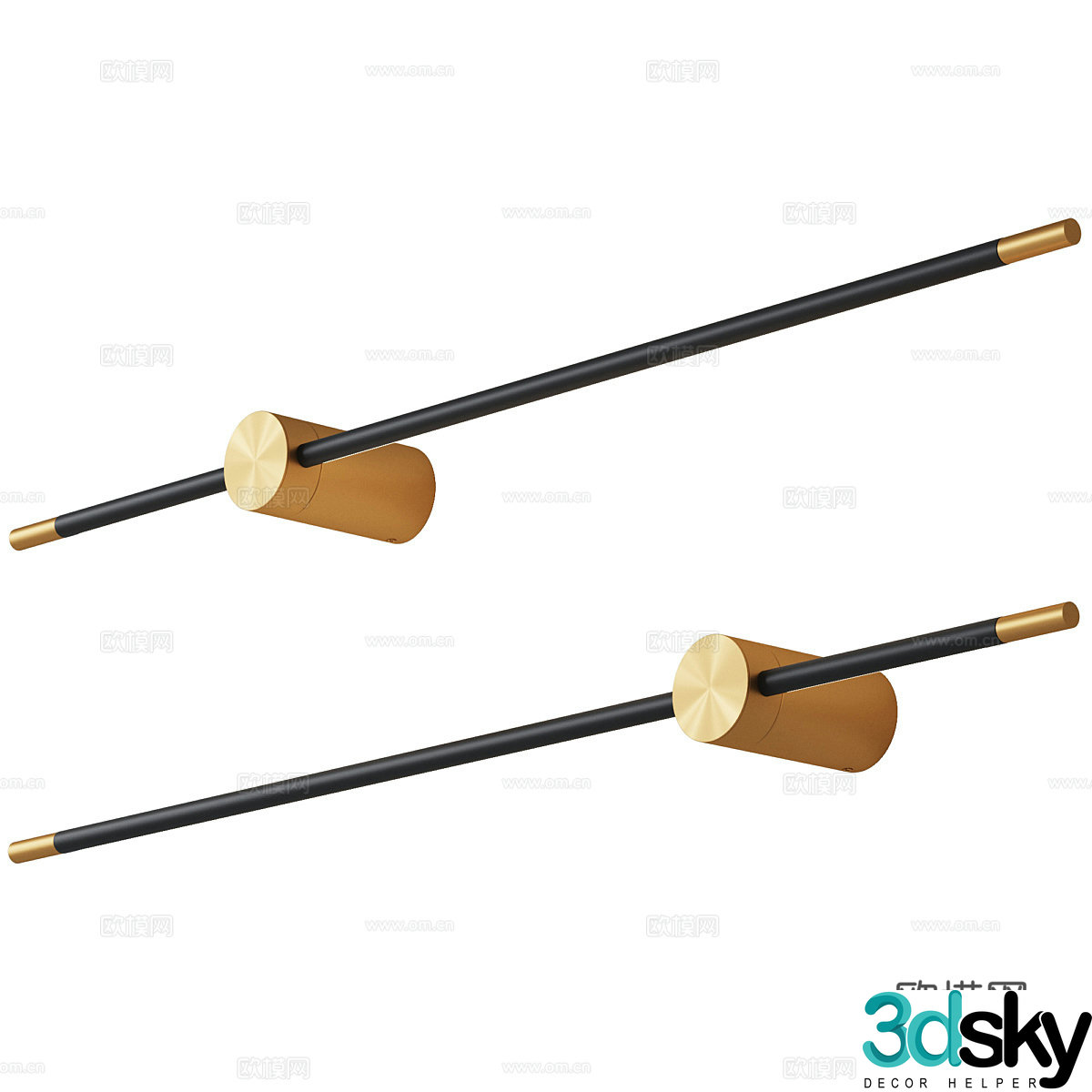 Modern minimalist and luxurious linear wall light 3D model