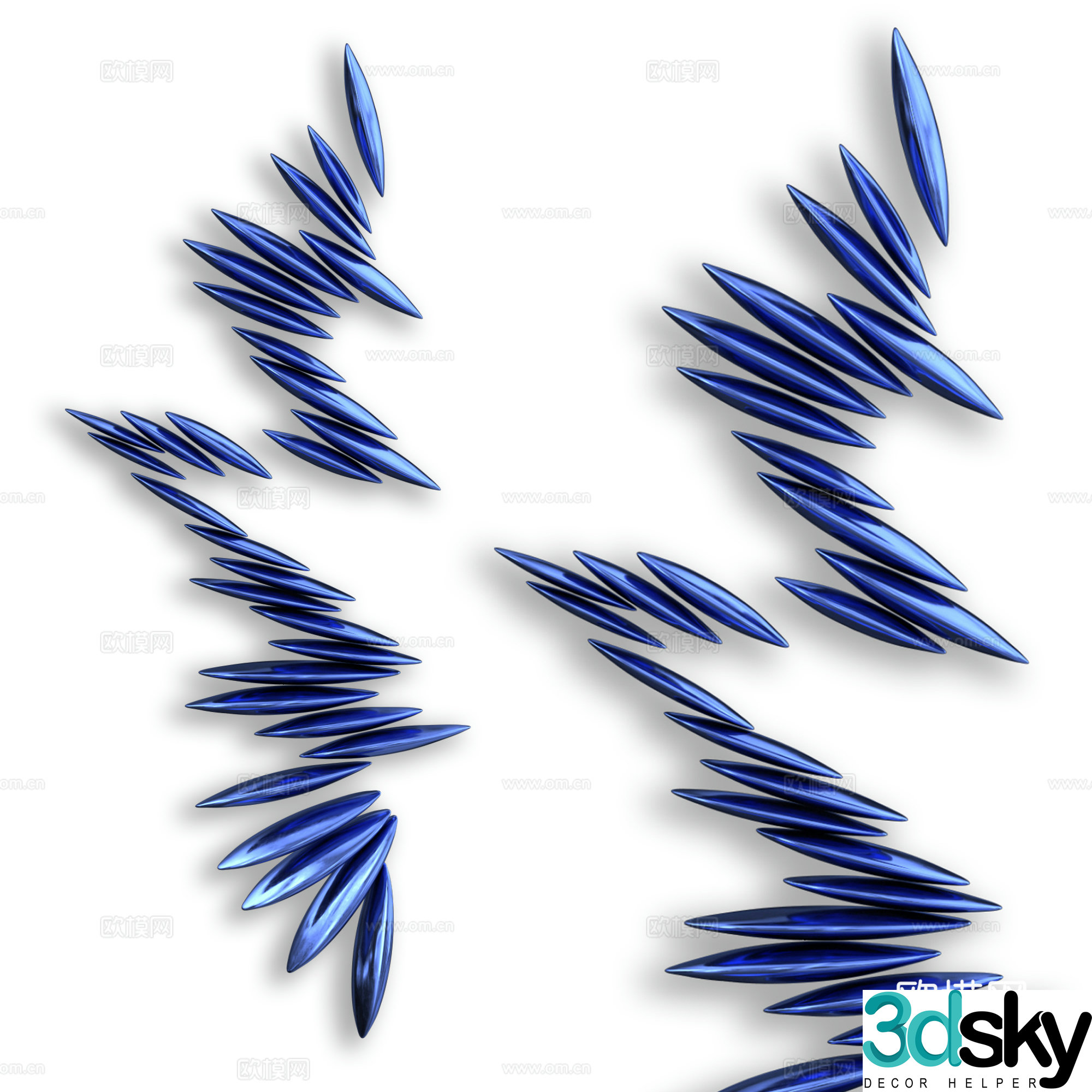 Modern minimalist wall art pendant 3D model