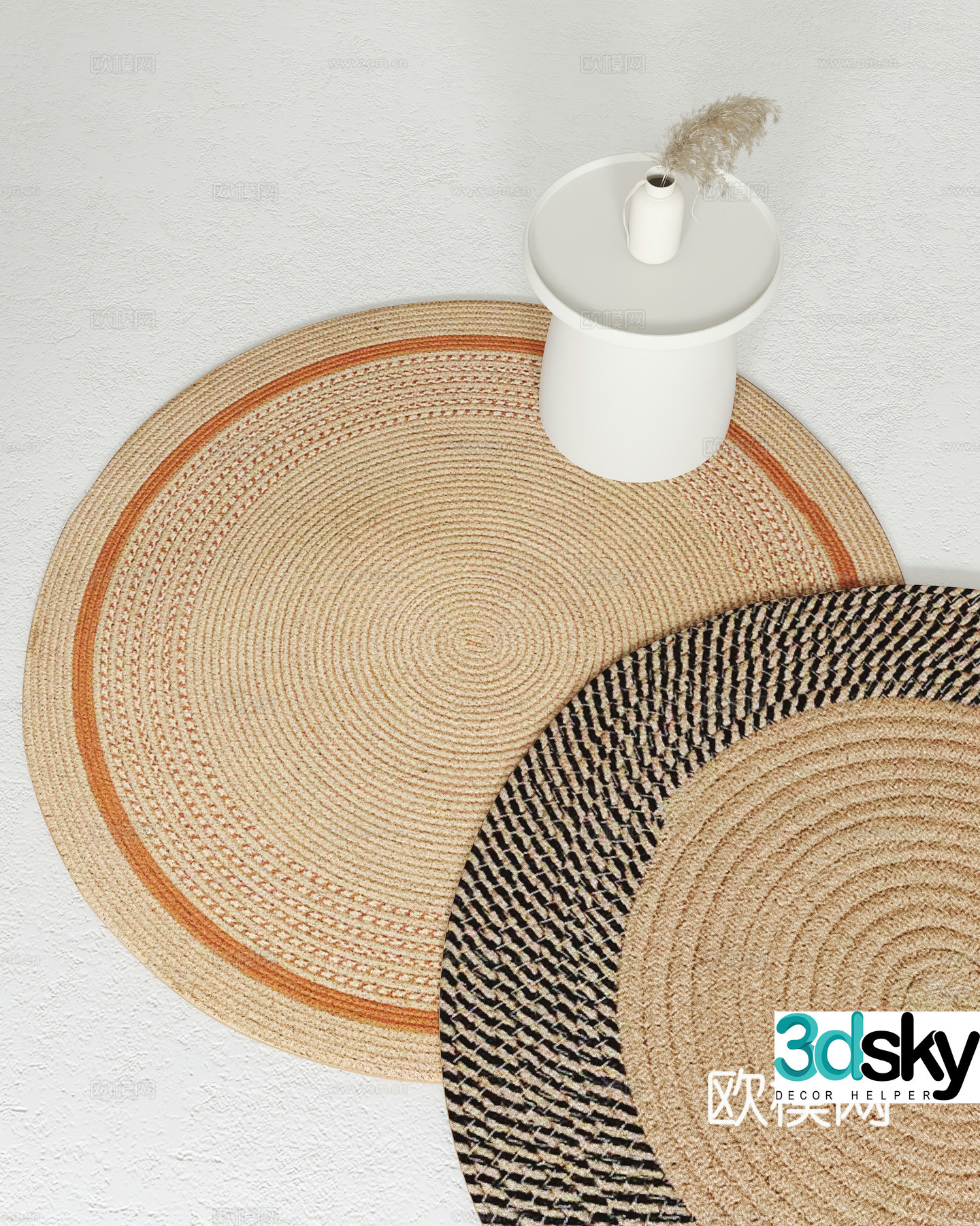 Modern round carpet 3d model