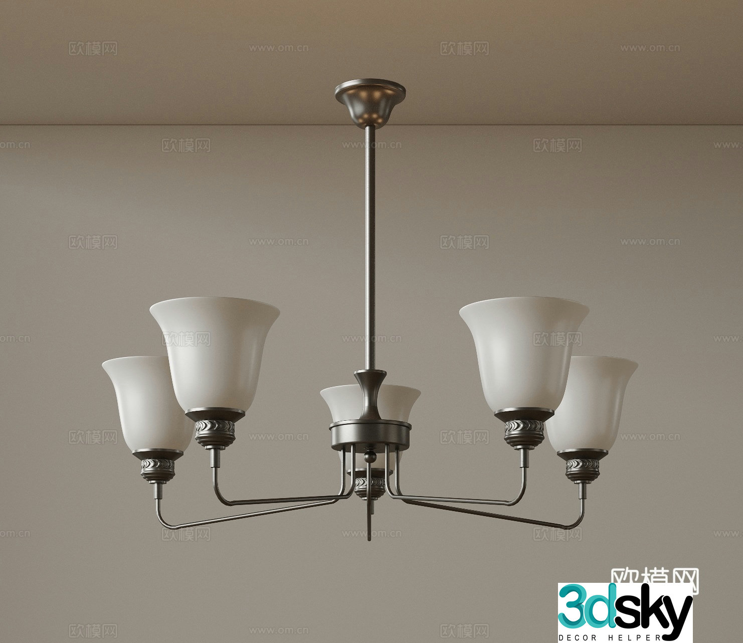 Modern medieval style chandelier Minimalist cream style chandelier Nordic simple chandelier Restaurant chandelier American 3D model