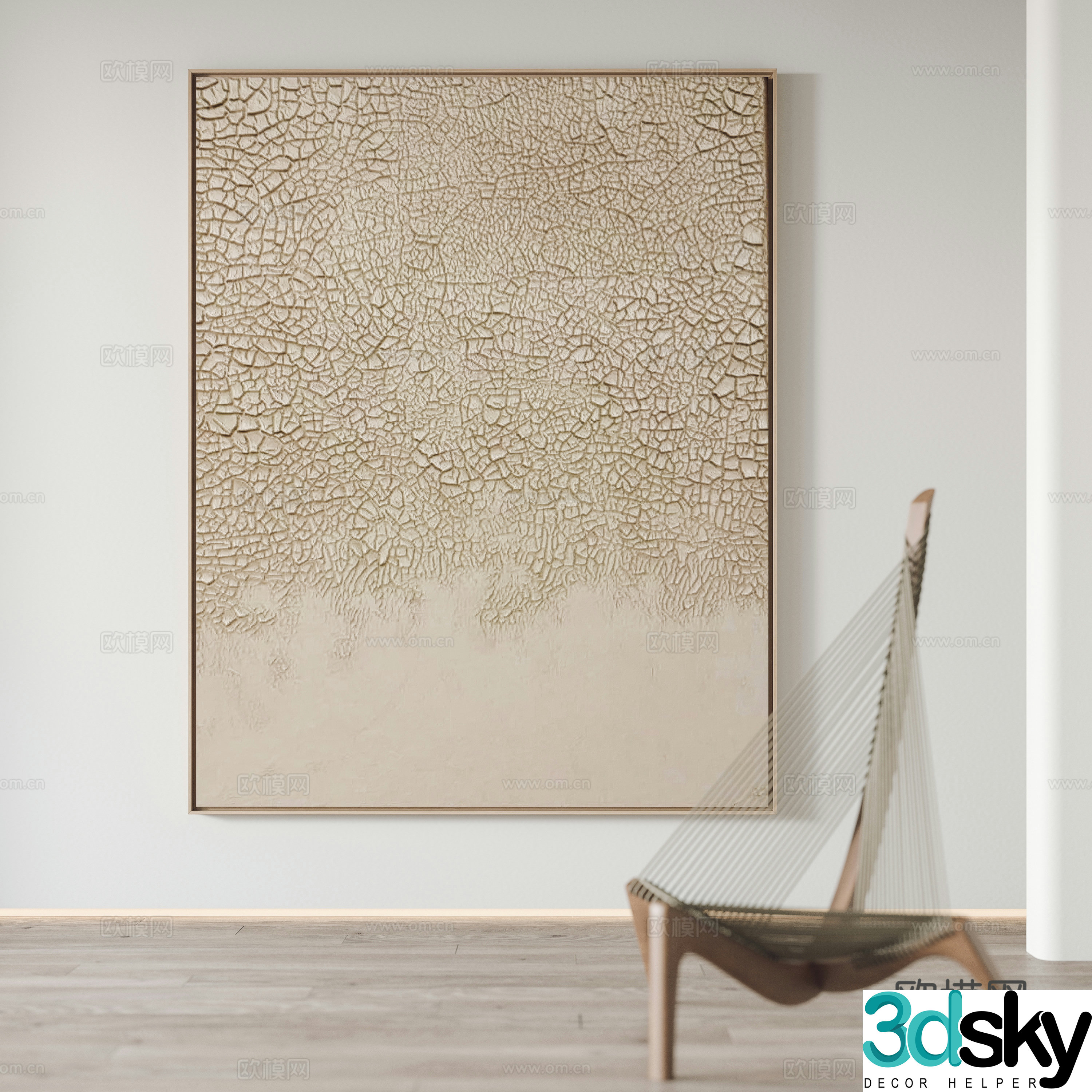 Modern hanging paintings decorative painting 3d model