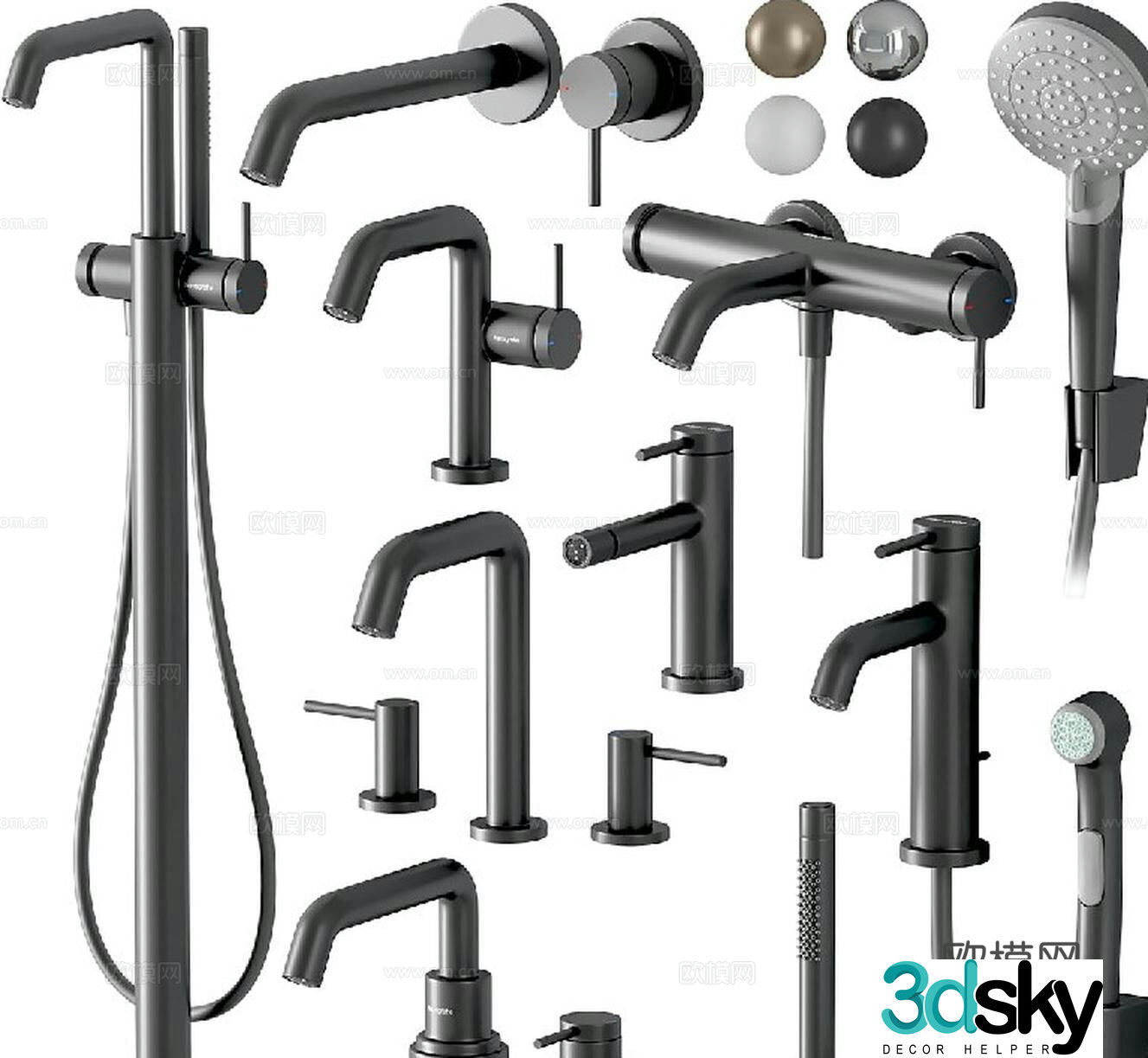 Modern faucet shower 3d model